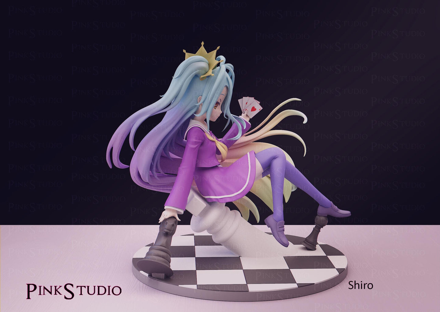 Chess Girl Model Kit | 3D Resin Printed Figurine | Pink Studio