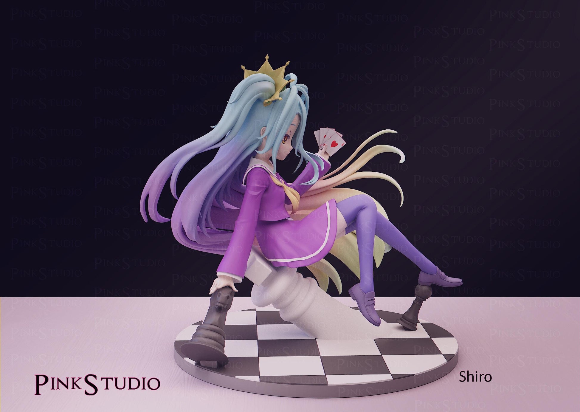 Chess Girl Model Kit | 3D Resin Printed Figurine | Pink Studio