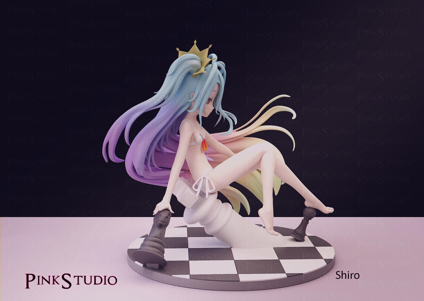 Chess Girl Model Kit | 3D Resin Printed Figurine | Pink Studio