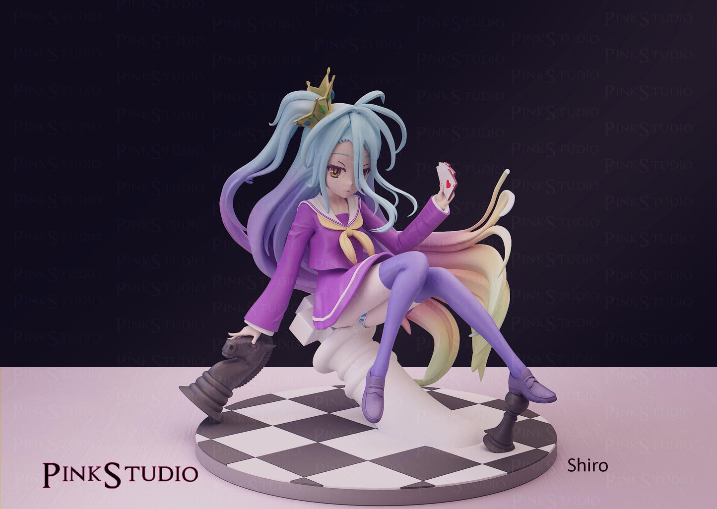 Chess Girl Model Kit | 3D Resin Printed Figurine | Pink Studio