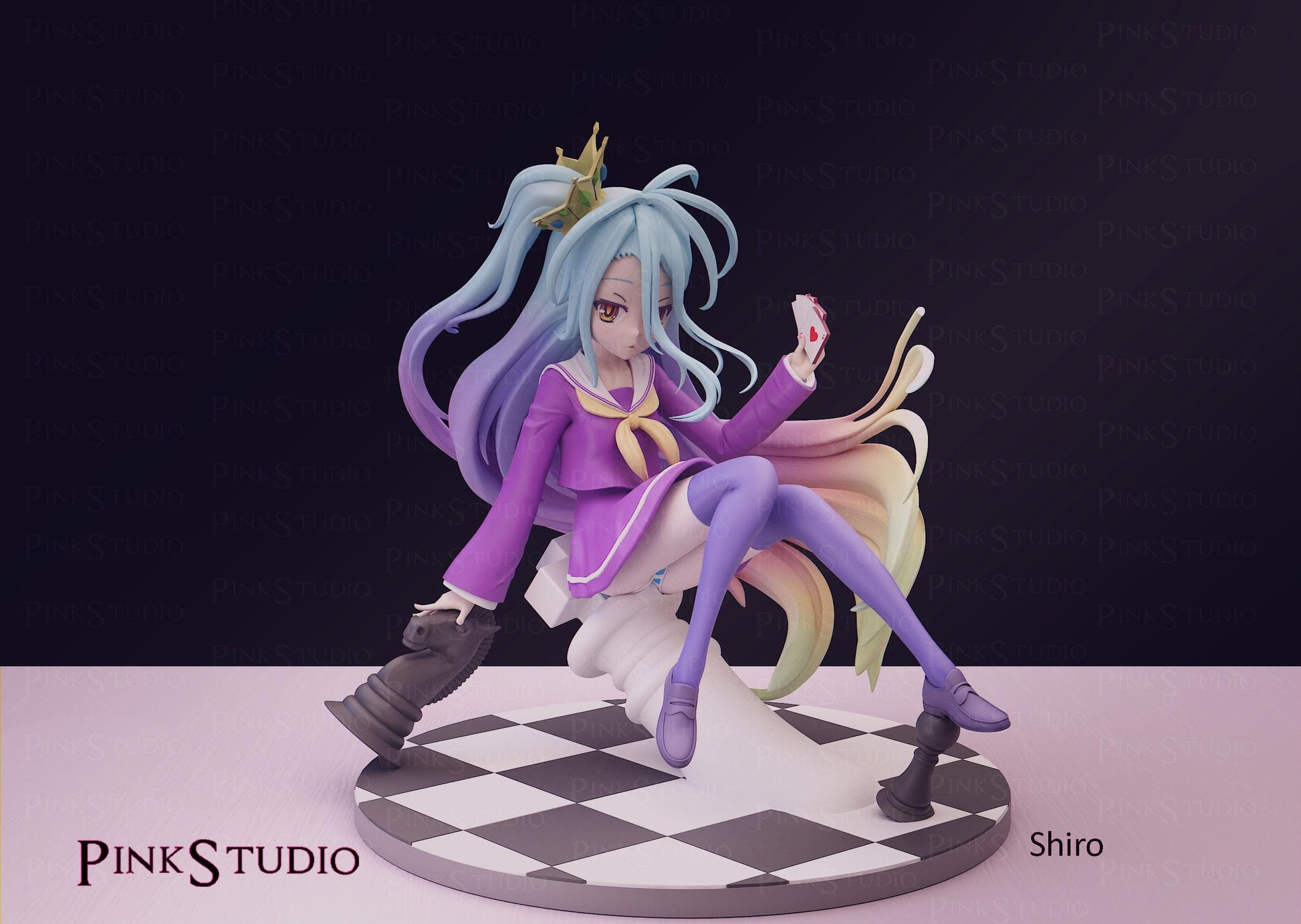 Chess Girl Model Kit | 3D Resin Printed Figurine | Pink Studio