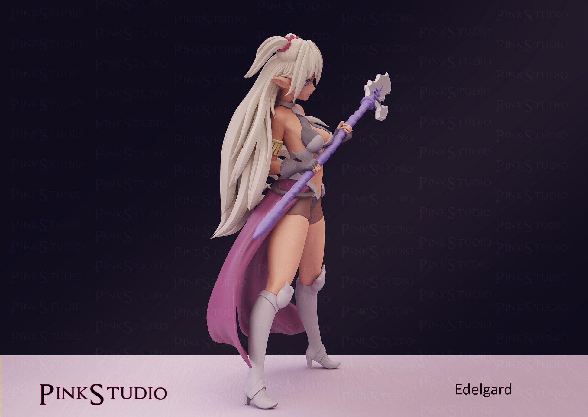 Demon Girl Model Kit | 3D Resin Printed Figurine | Pink Studio