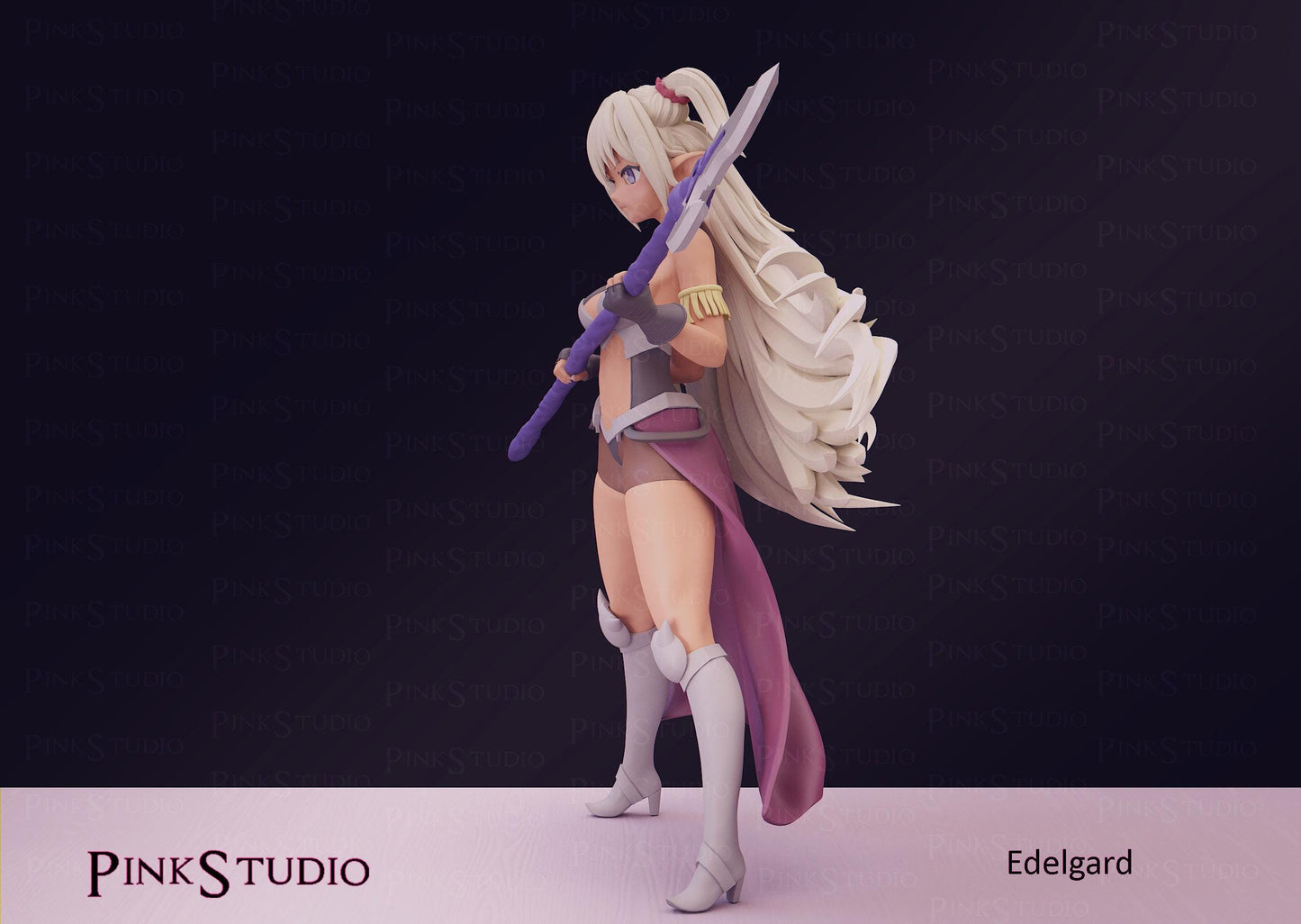 Demon Girl Model Kit | 3D Resin Printed Figurine | Pink Studio