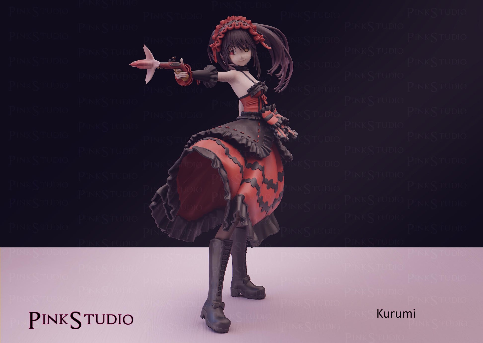 Evil Spirit Girl Model Kit | 3D Resin Printed Figurine | Pink Studio