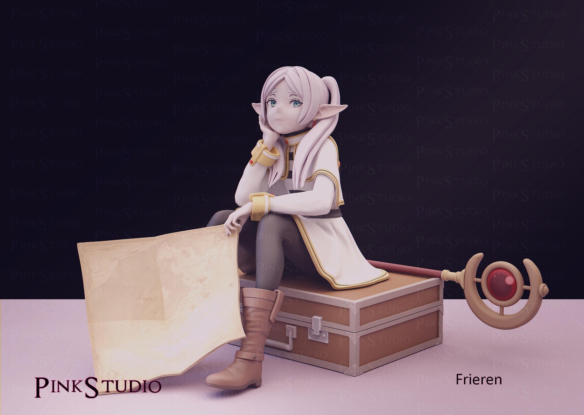 Mage Girl Model Kit | 3D Resin Printed Figurine | Pink Studio