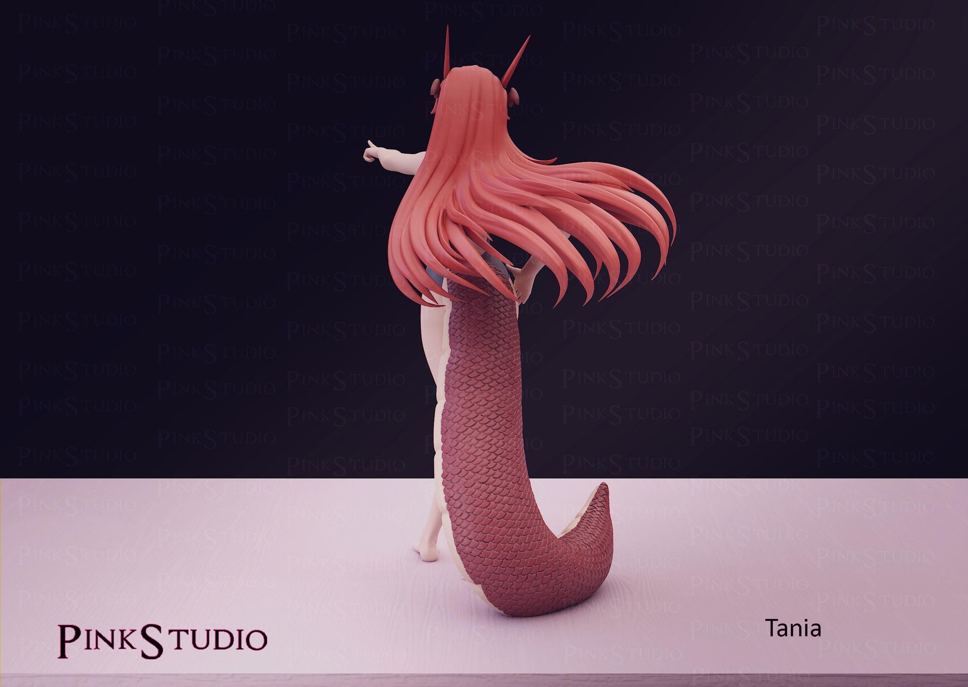 Dragon Girl Model Kit | 3D Resin Printed Figurine | Pink Studio