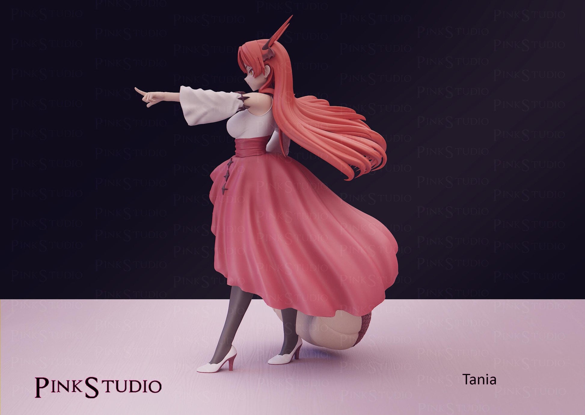 Dragon Girl Model Kit | 3D Resin Printed Figurine | Pink Studio