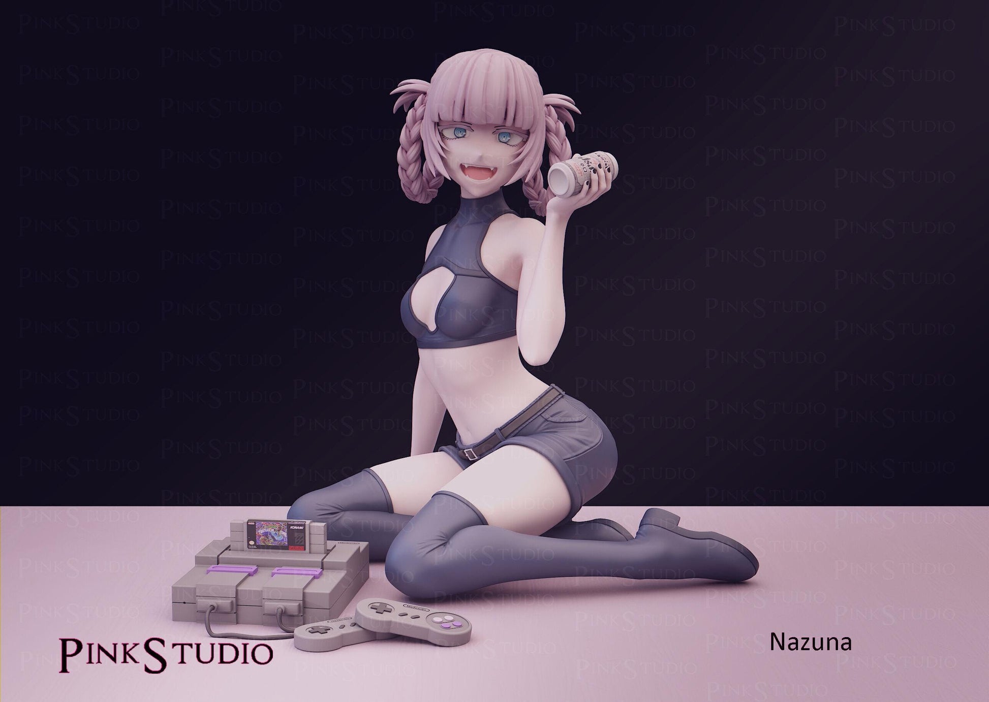 Vampire Girl Model Kit | 3D Resin Printed Figurine | Pink Studio
