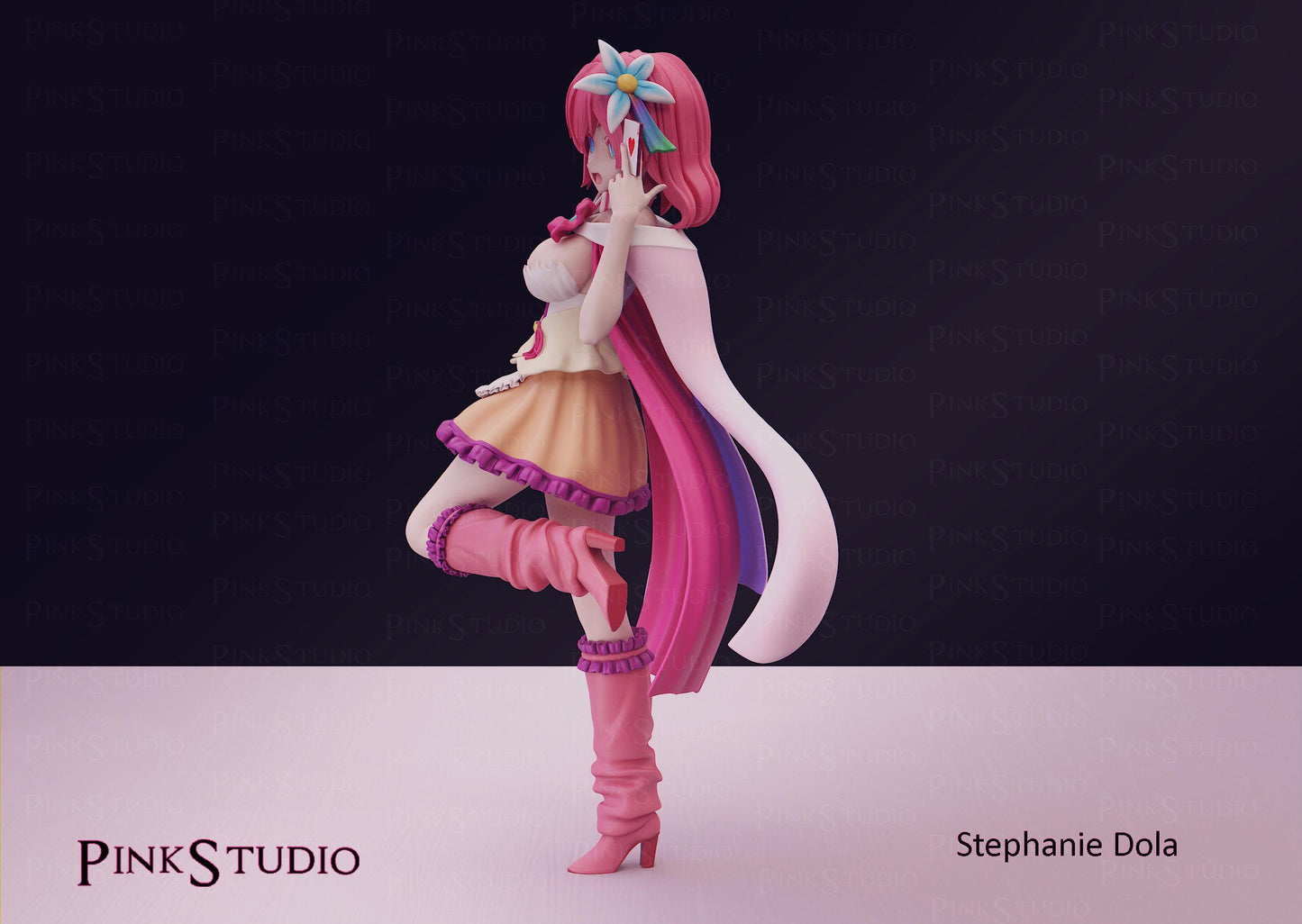 Poker Girl Model Kit | 3D Resin Printed Figurine | Pink Studio