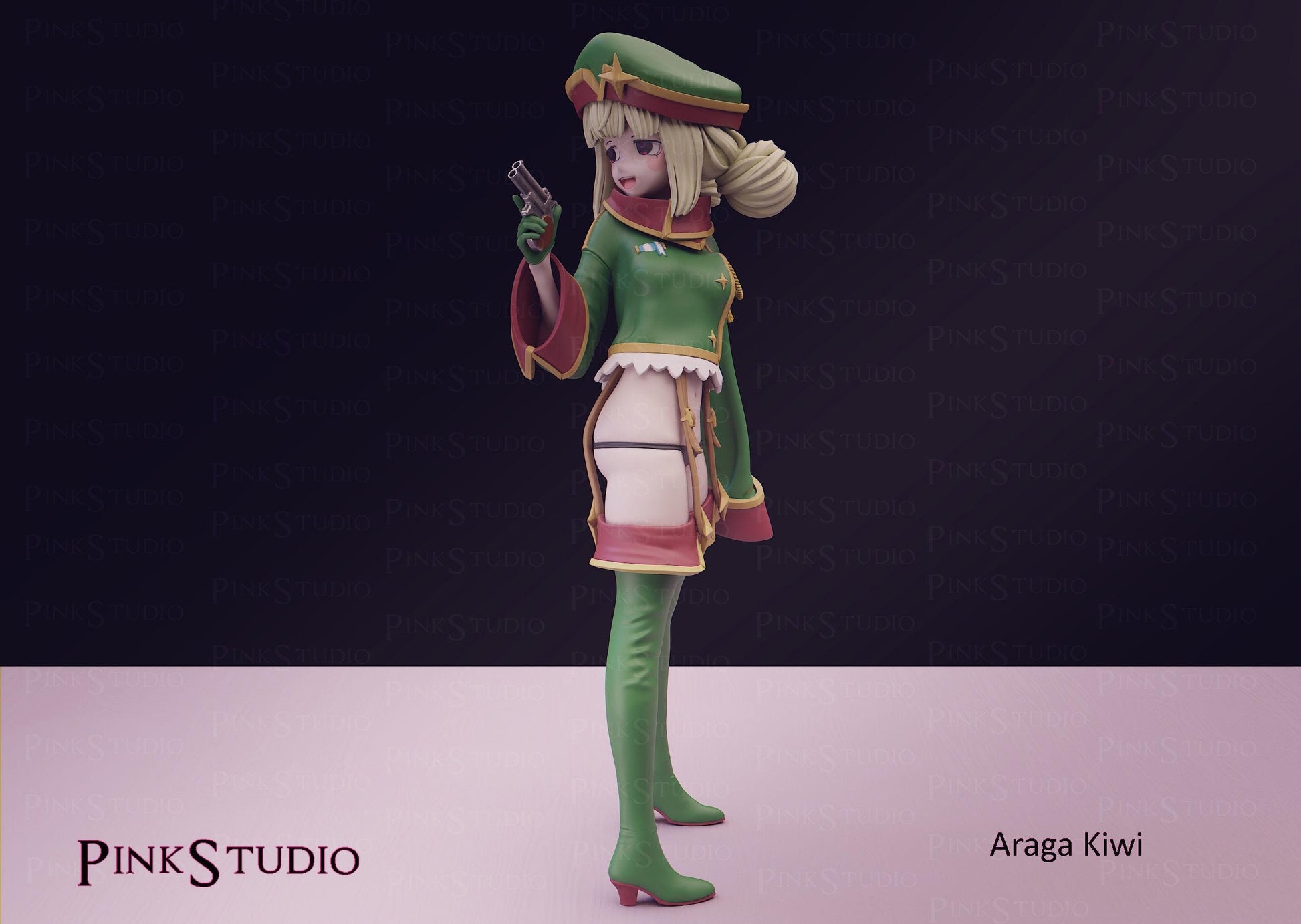 Soldier Girl Model Kit | 3D Resin Printed Figurine | Pink Studio