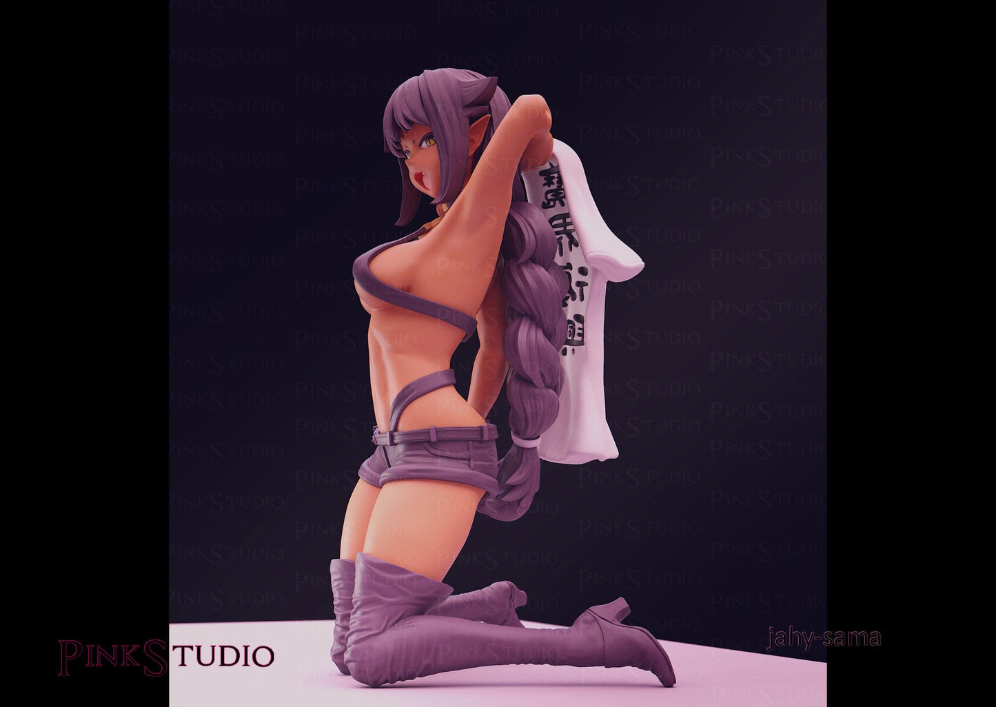 Demon Girl Model Kit | 3D Resin Printed Figurine | Pink Studio