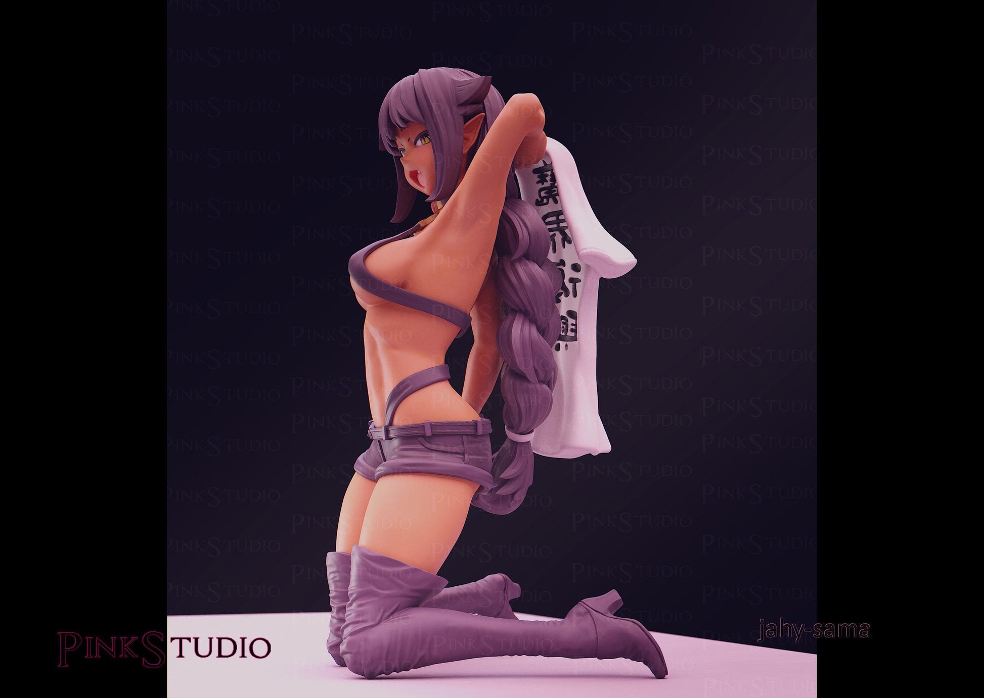 Demon Girl Model Kit | 3D Resin Printed Figurine | Pink Studio