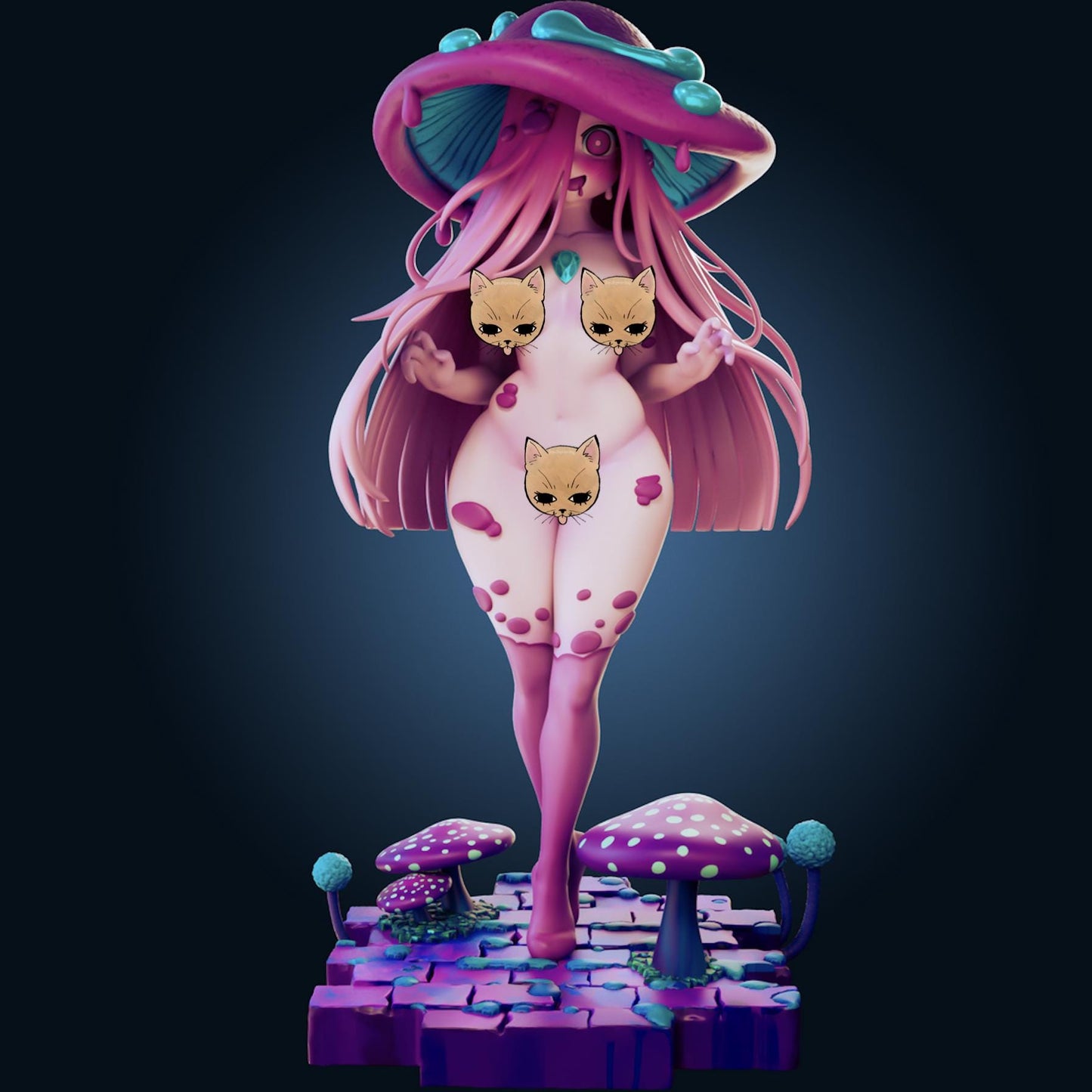Mushroom Girl Model Kit | 3D Resin Printed Figurine | Officer Rhu