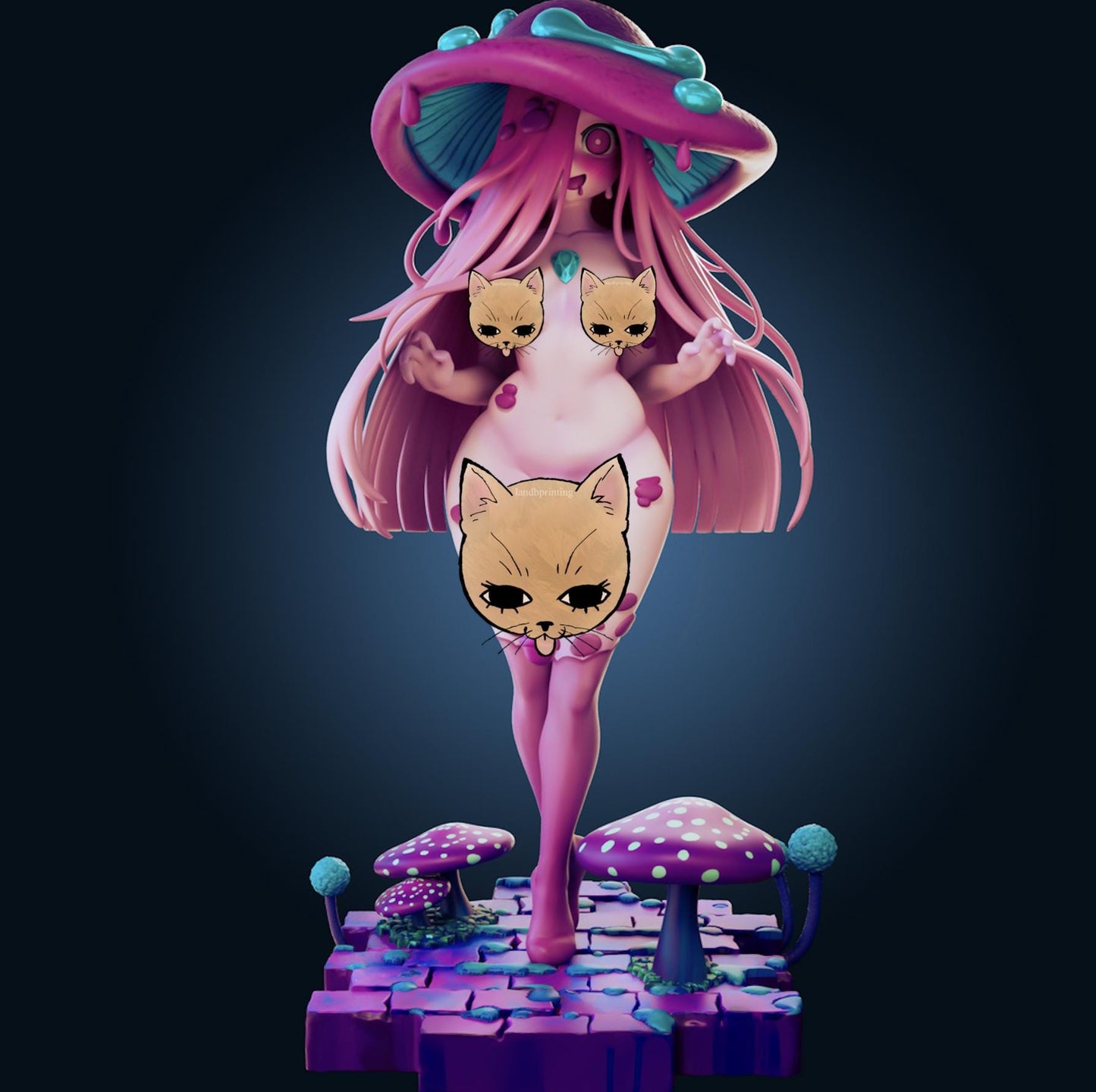 Mushroom Girl Model Kit | 3D Resin Printed Figurine | Officer Rhu