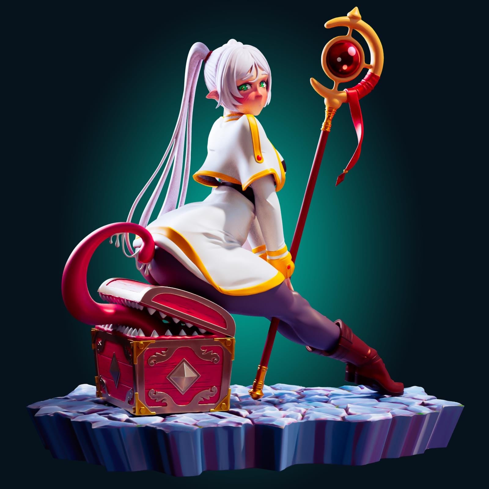 Mage Girl Model Kit | 3D Resin Printed Figurine | Officer Rhu
