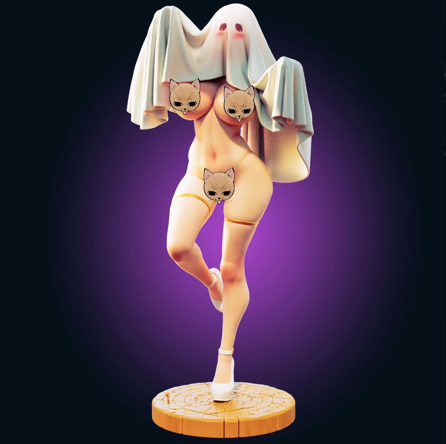 Ghost Girl Waifu Model Kit | 3D Resin Printed Figurine | Officer Rhu