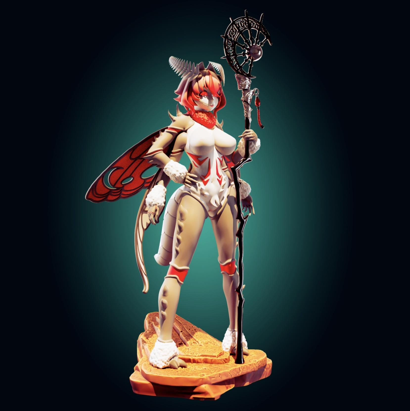 Moth Girl Waifu Model Kit | 3D Resin Printed Figurine | Officer Rhu