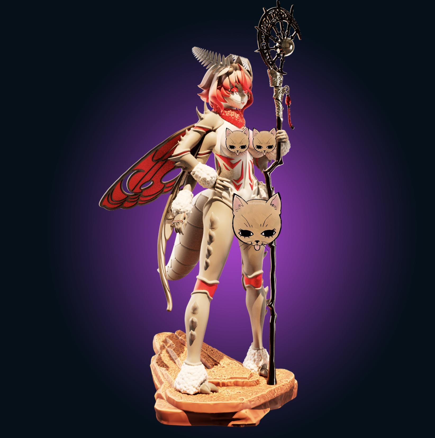 Moth Girl Waifu Model Kit | 3D Resin Printed Figurine | Officer Rhu