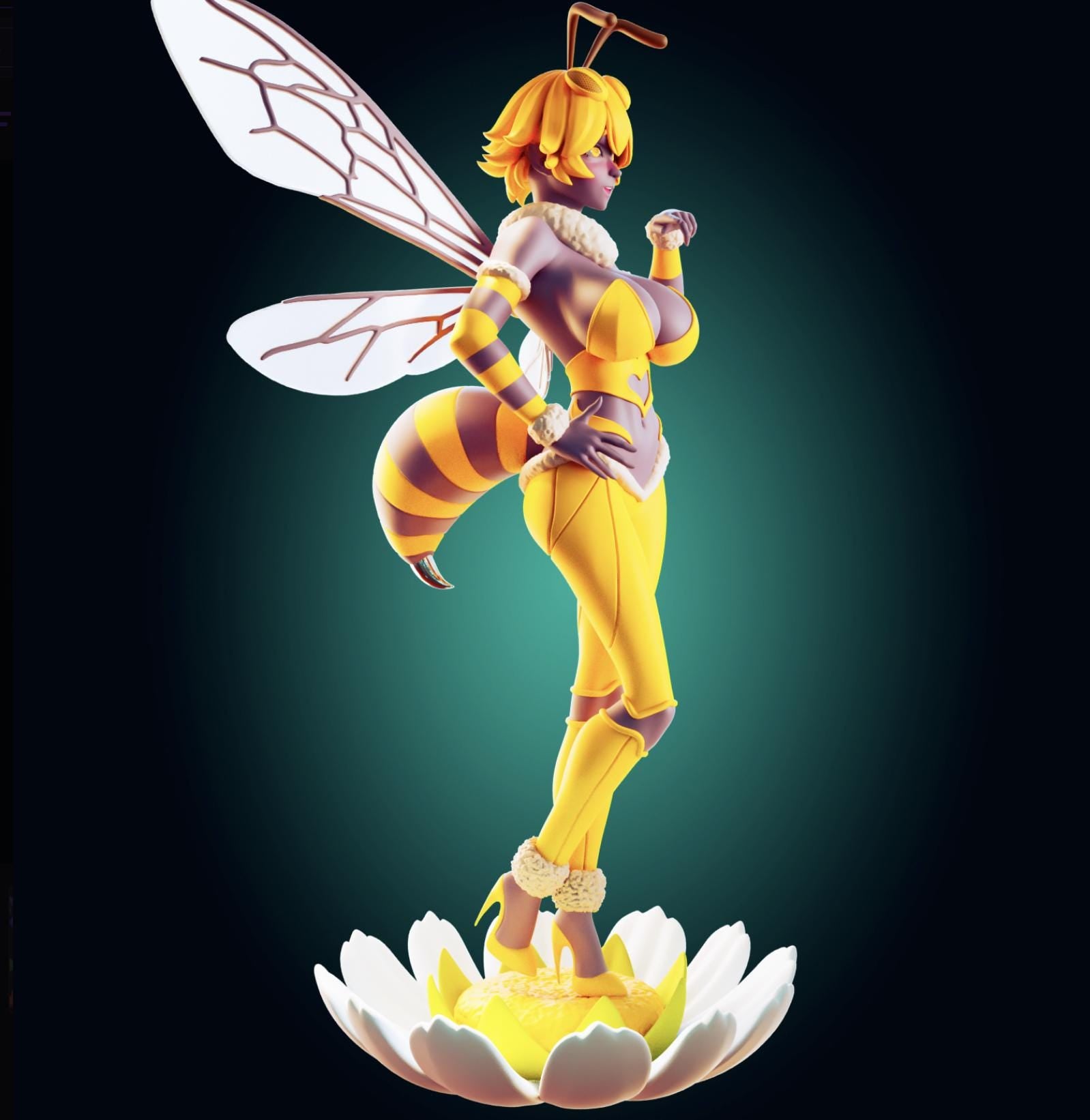 Bee Girl Waifu Model Kit | 3D Resin Printed Figurine | Officer Rhu