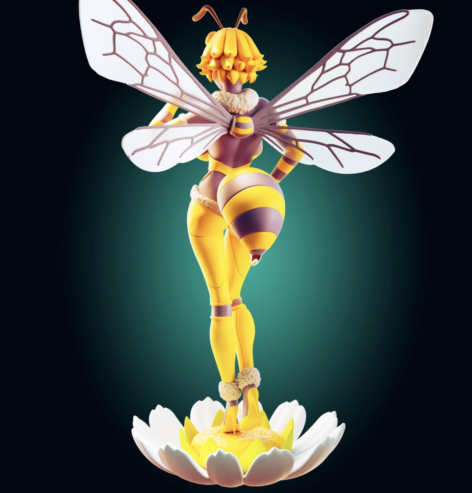 Bee Girl Waifu Model Kit | 3D Resin Printed Figurine | Officer Rhu