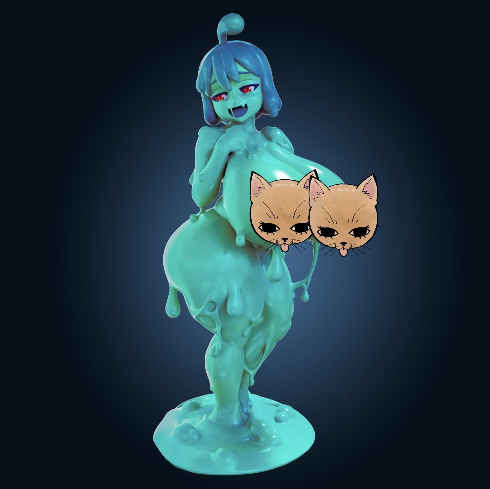 Slime Girl Thick Waifu Model Kit | 3D Resin Printed Figurine | Officer Rhu