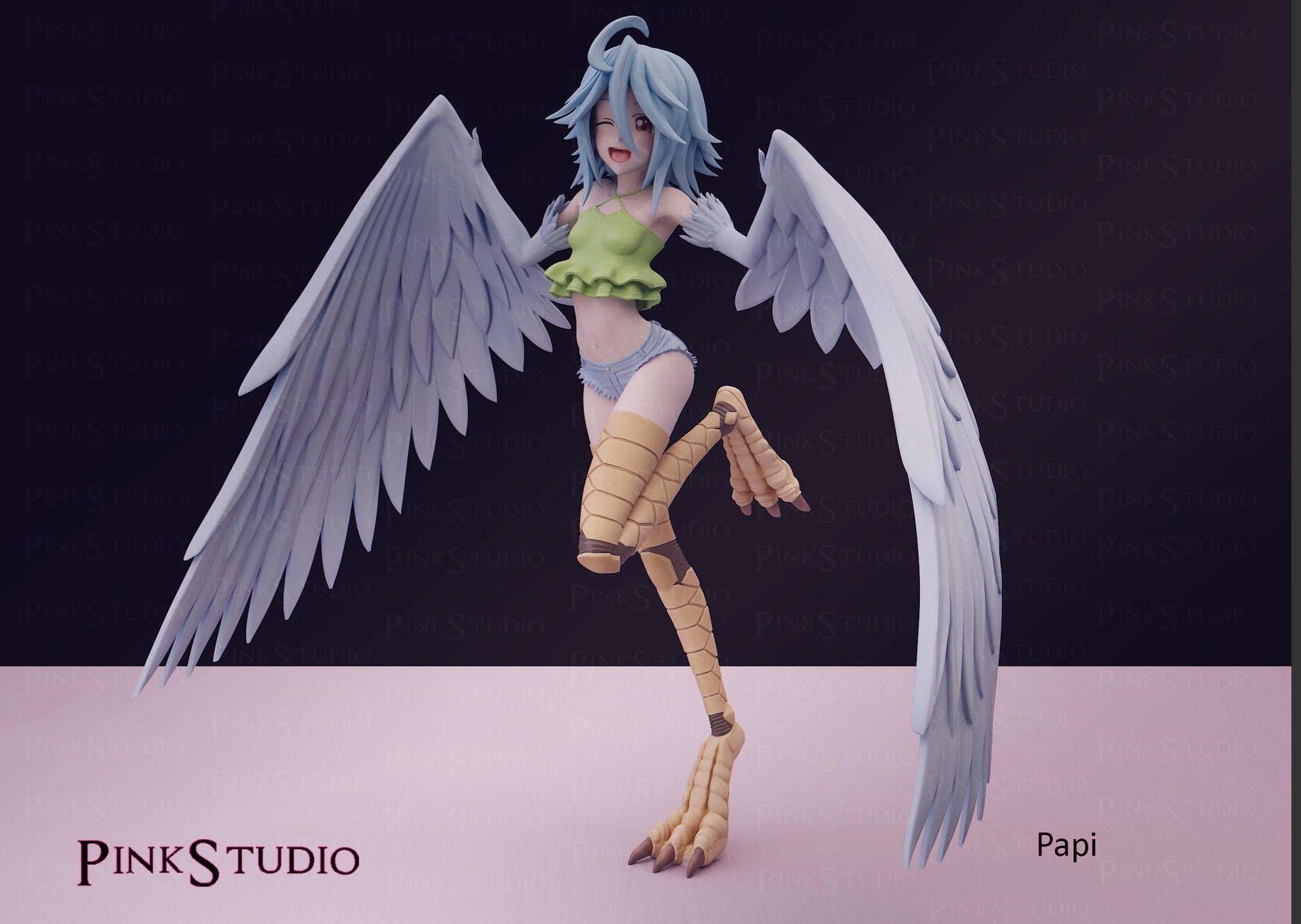 Harpy Girl Model Kit | 3D Resin Printed Figurine | Pink Studio