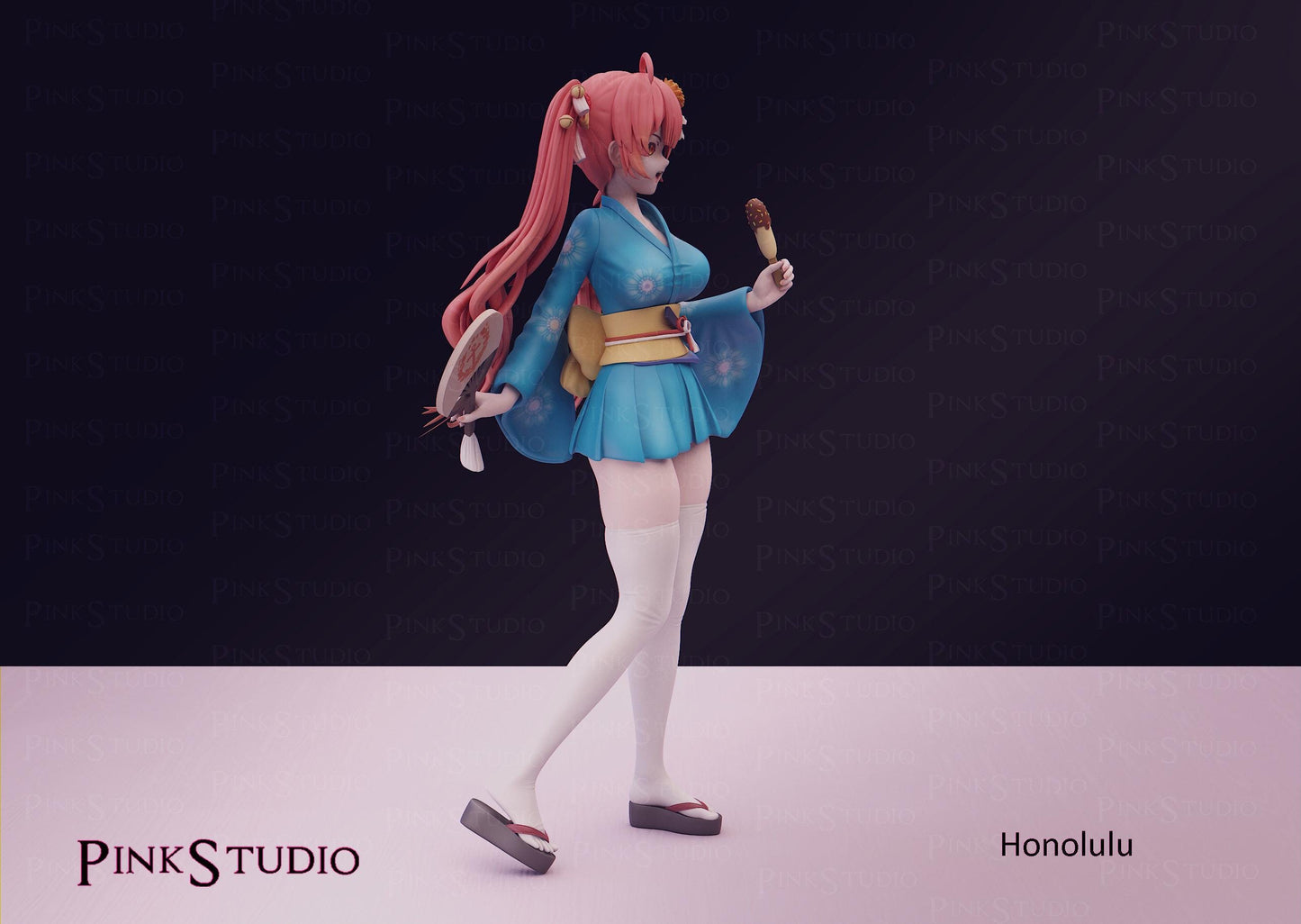 Honolulu Inspired Model Kit | 3D Resin Printed Figurine | Pink Studio