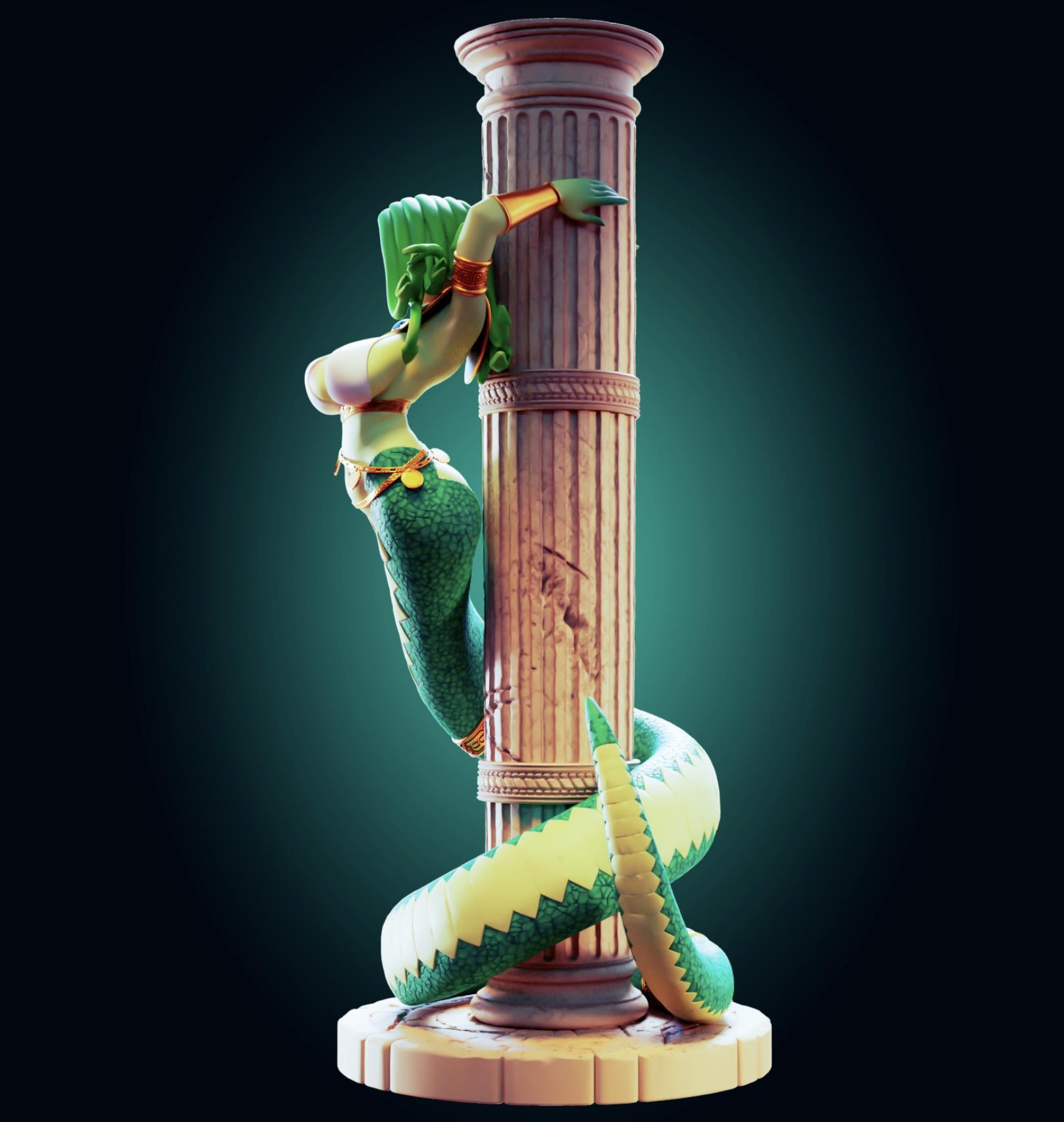 Medusa Snake Girl Model Kit | 3D Resin Printed Figurine | Officer Rhu