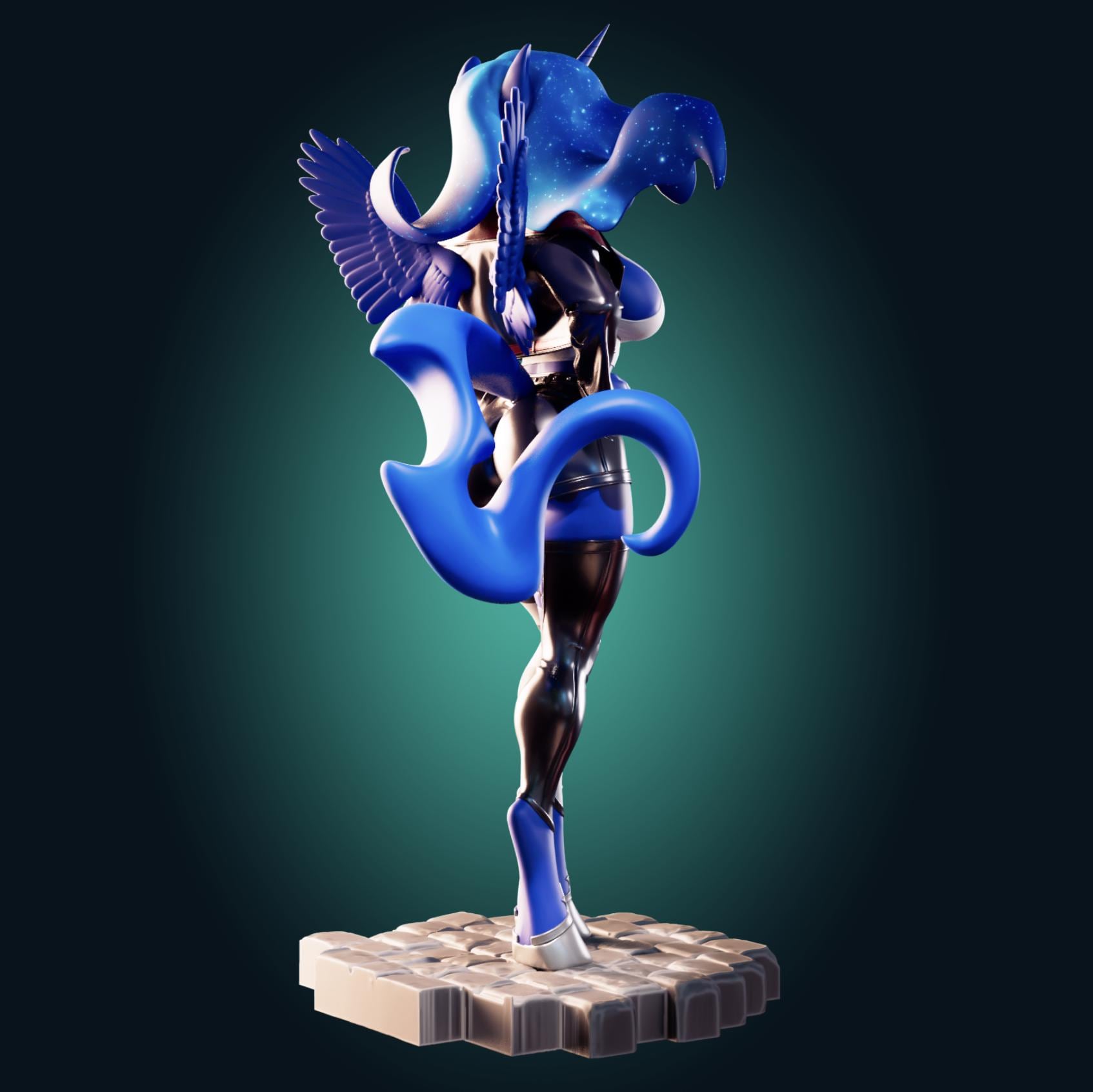 Goth Pony Girl Model Kit | 3D Resin Printed Figurine | Officer Rhu