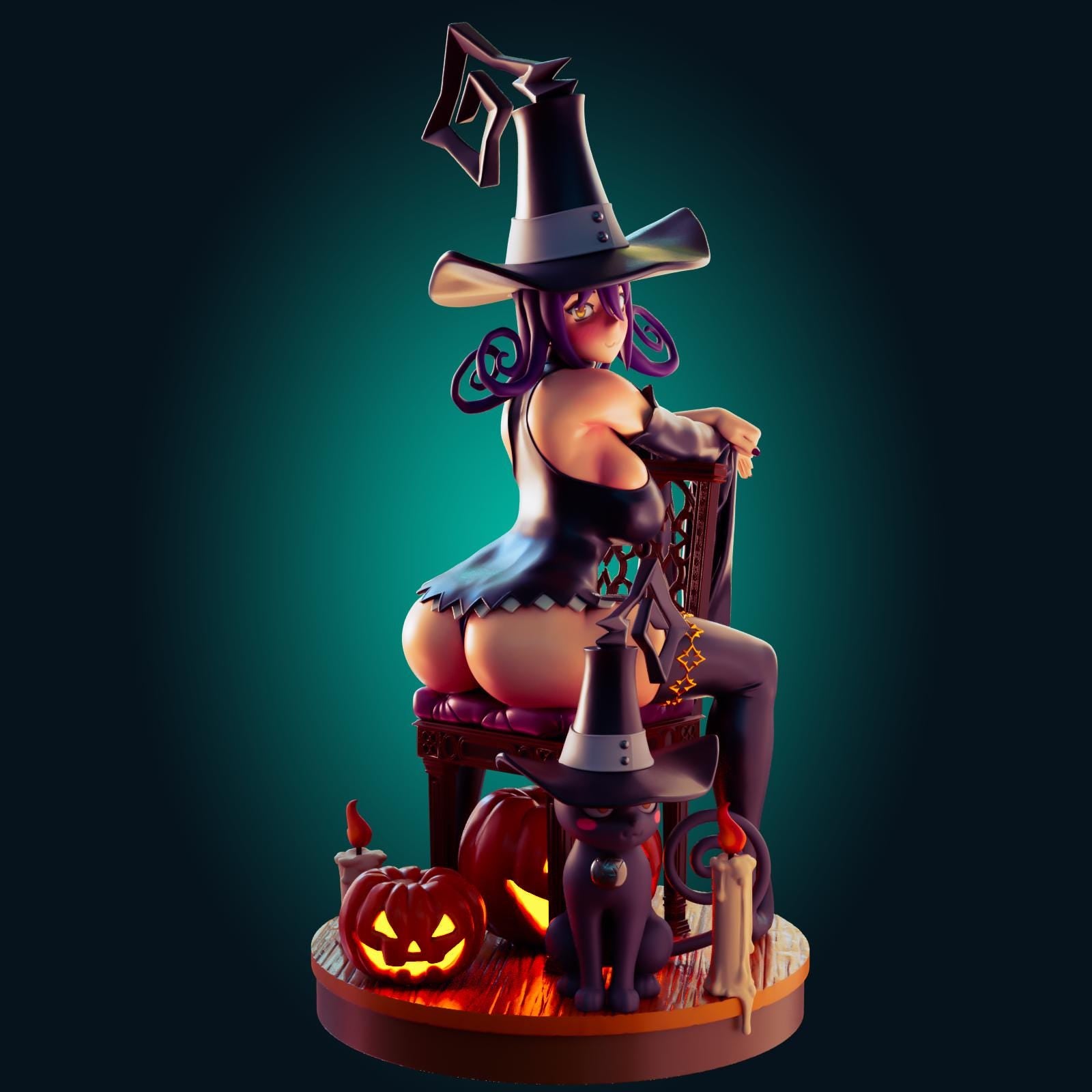 Witch Girl Model Kit | 3D Resin Printed Figurine | Officer Rhu