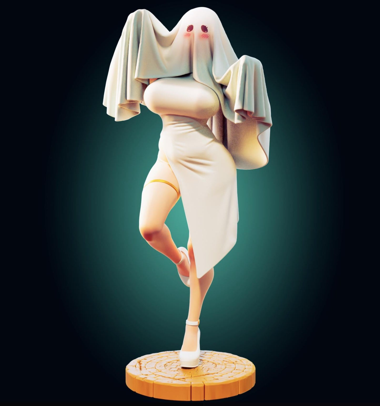 Ghost Girl Waifu Model Kit | 3D Resin Printed Figurine | Officer Rhu