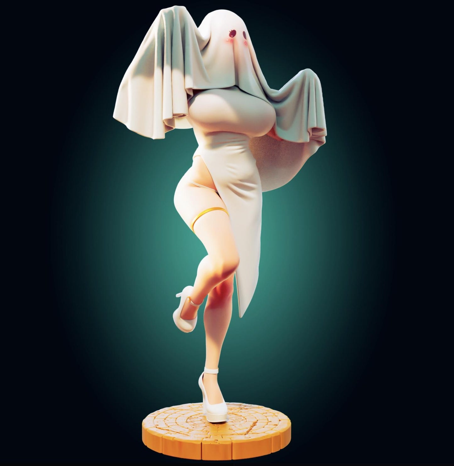 Ghost Girl Waifu Model Kit | 3D Resin Printed Figurine | Officer Rhu