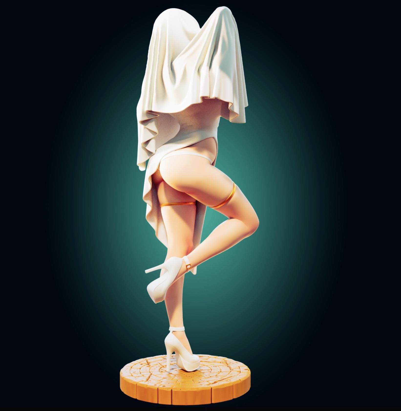 Ghost Girl Waifu Model Kit | 3D Resin Printed Figurine | Officer Rhu