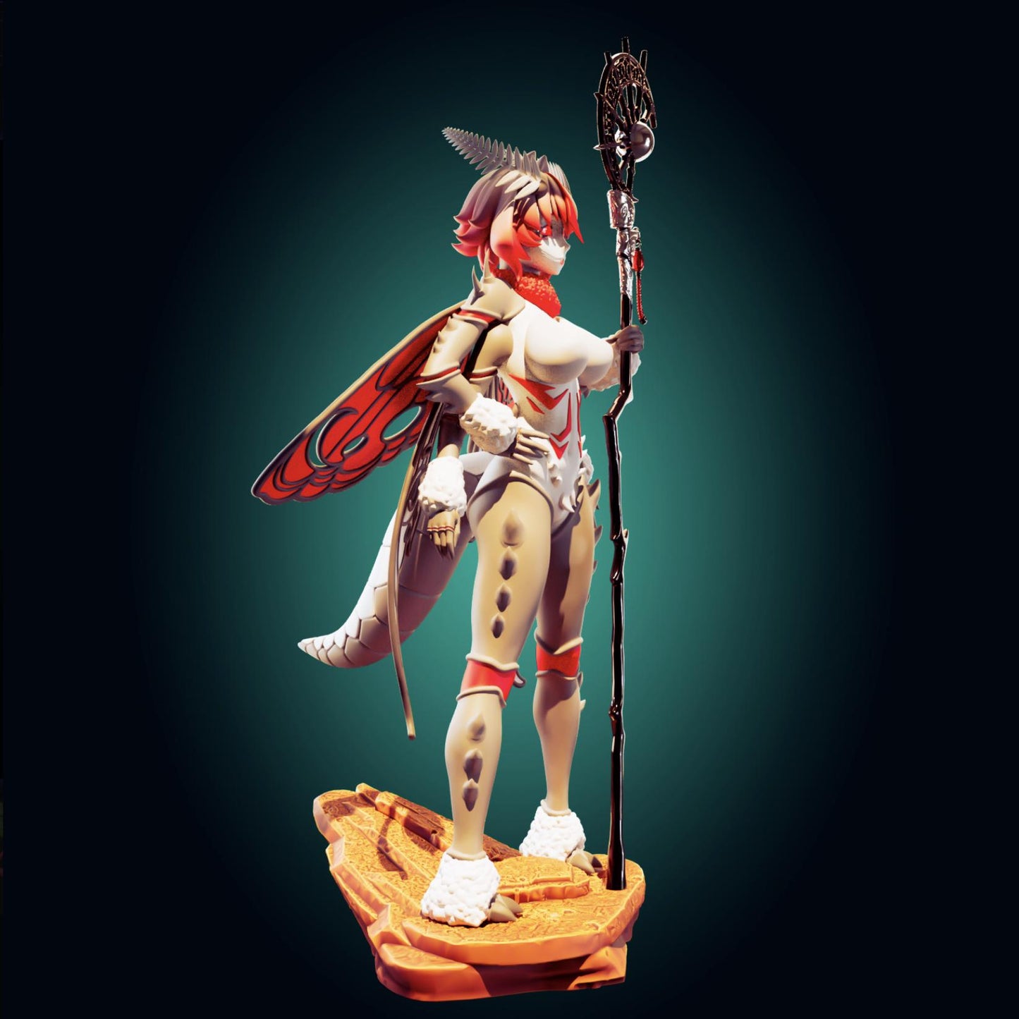Moth Girl Waifu Model Kit | 3D Resin Printed Figurine | Officer Rhu