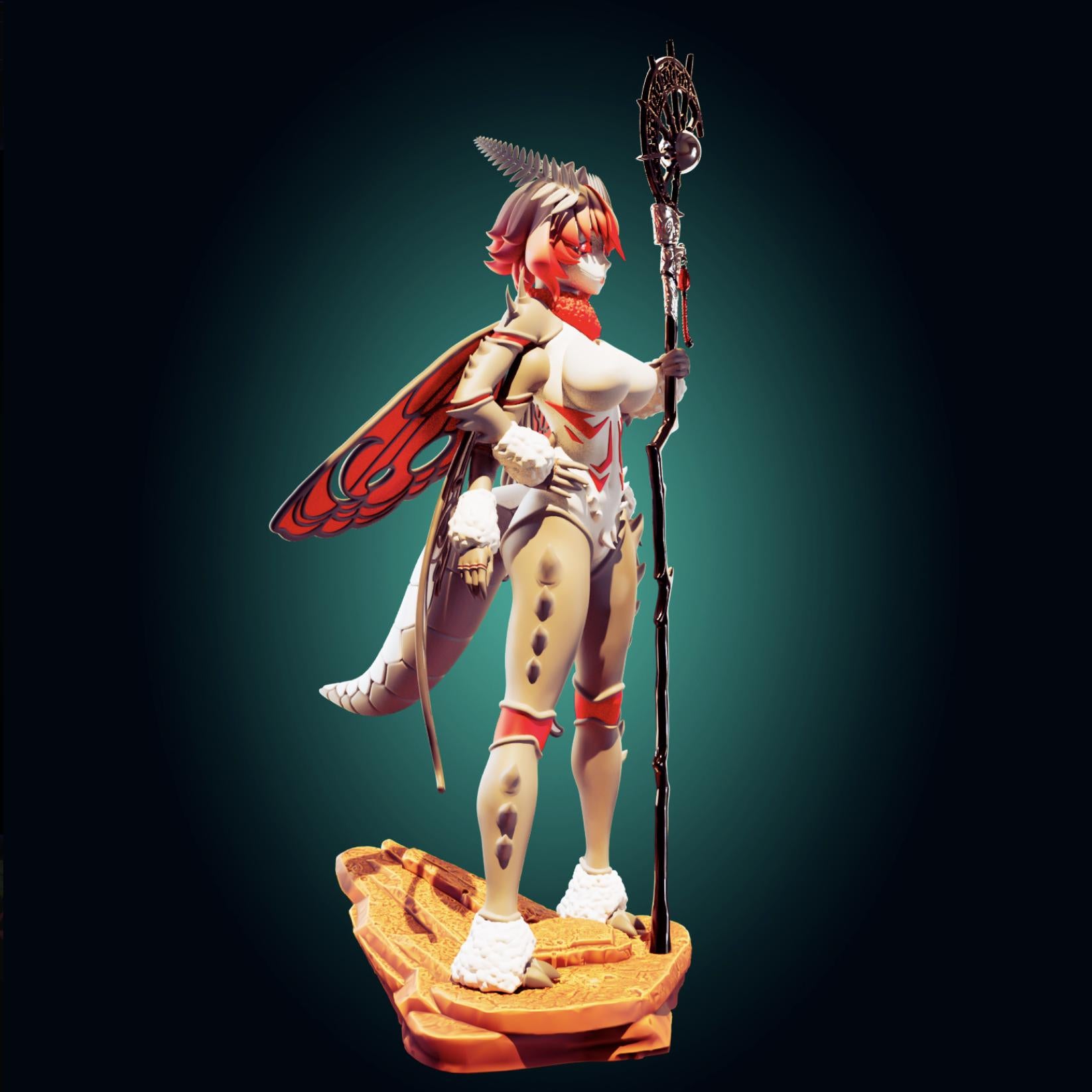 Moth Girl Waifu Model Kit | 3D Resin Printed Figurine | Officer Rhu