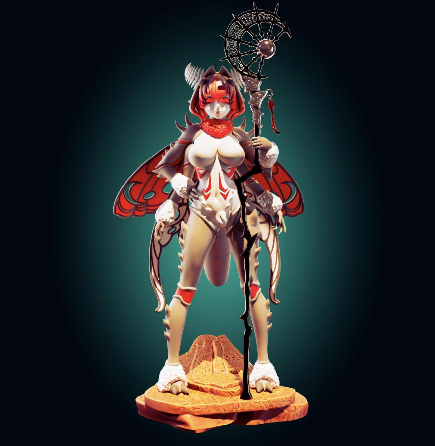 Moth Girl Waifu Model Kit | 3D Resin Printed Figurine | Officer Rhu
