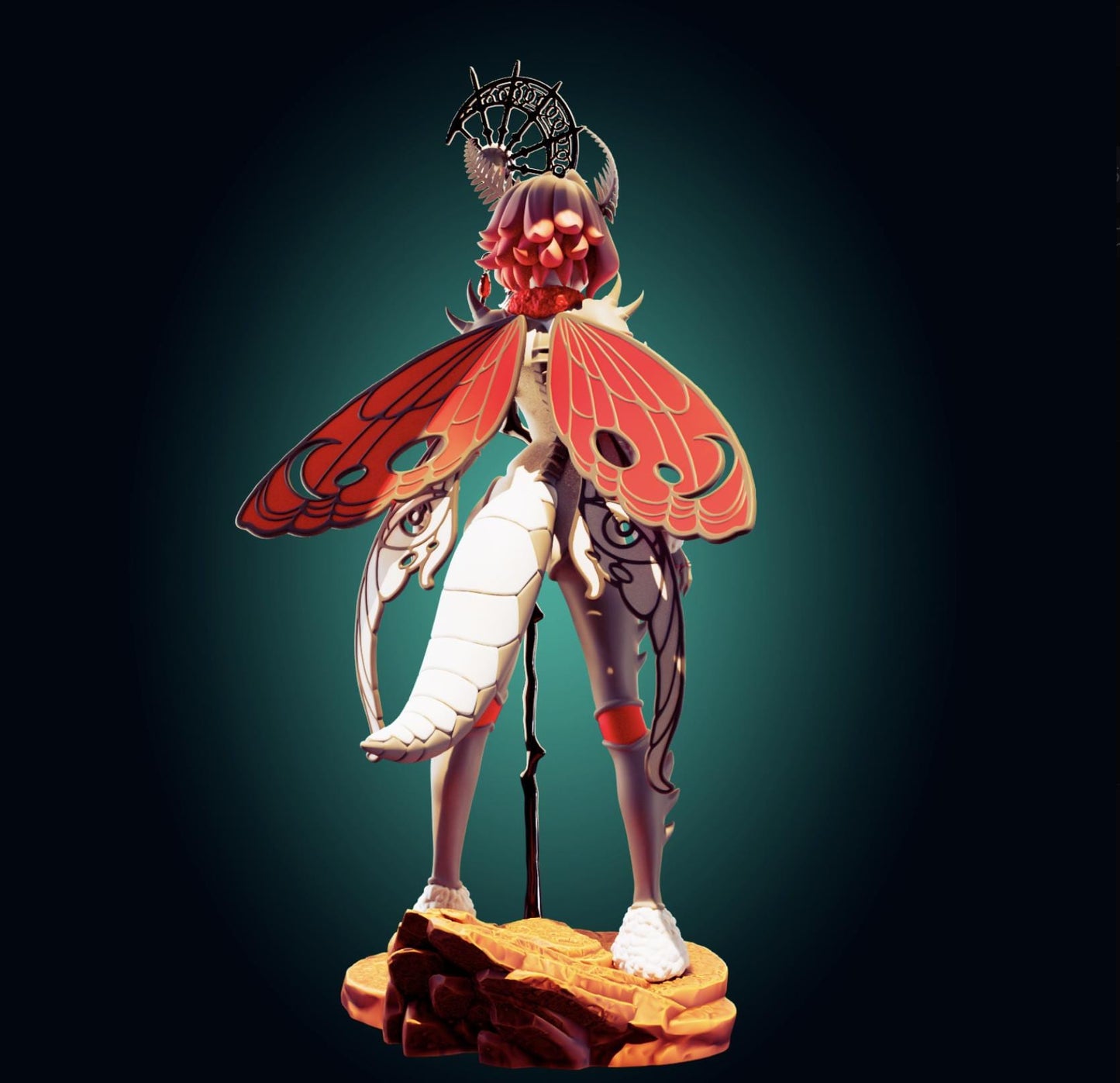 Moth Girl Waifu Model Kit | 3D Resin Printed Figurine | Officer Rhu