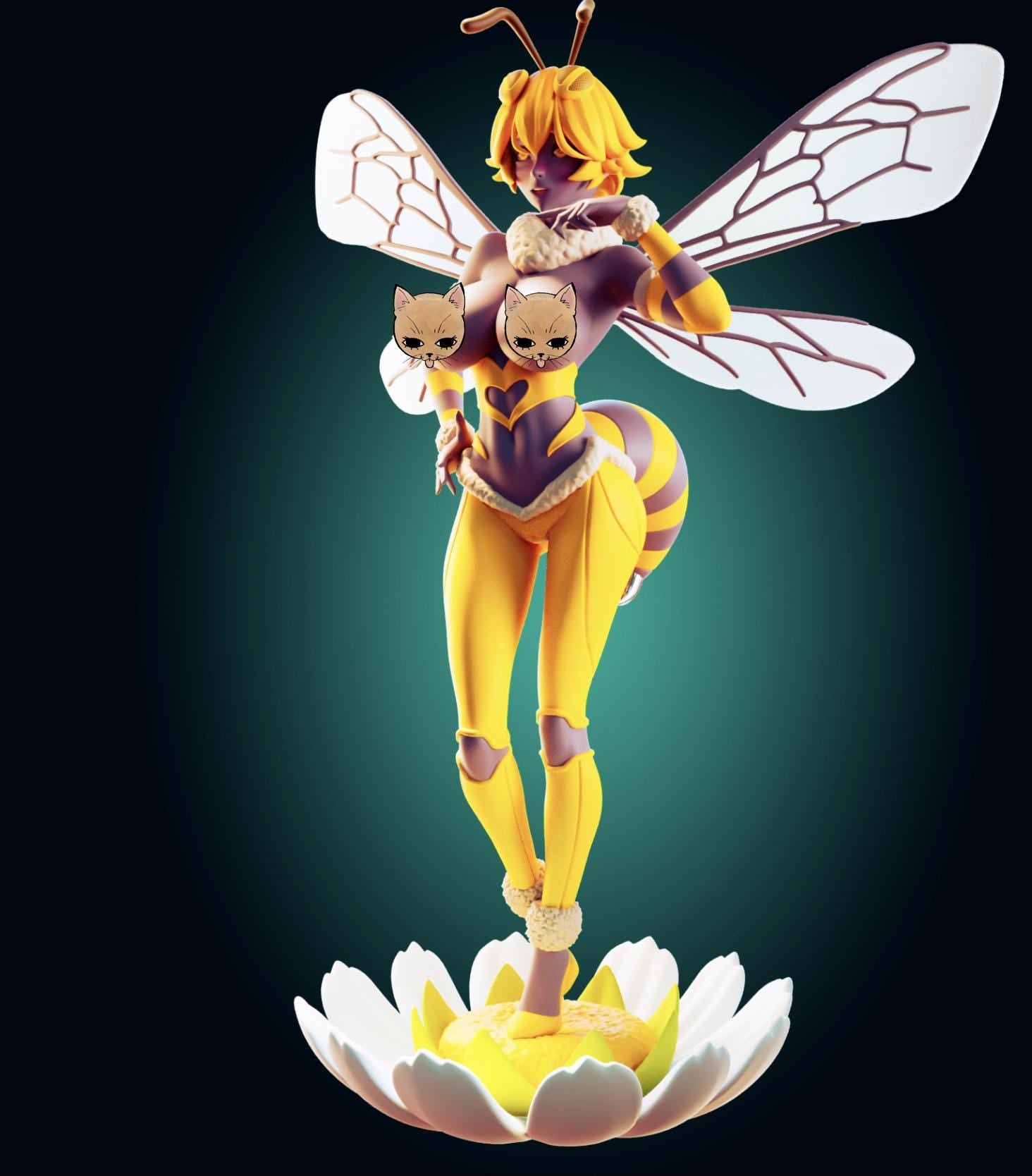 Bee Girl Waifu Model Kit | 3D Resin Printed Figurine | Officer Rhu
