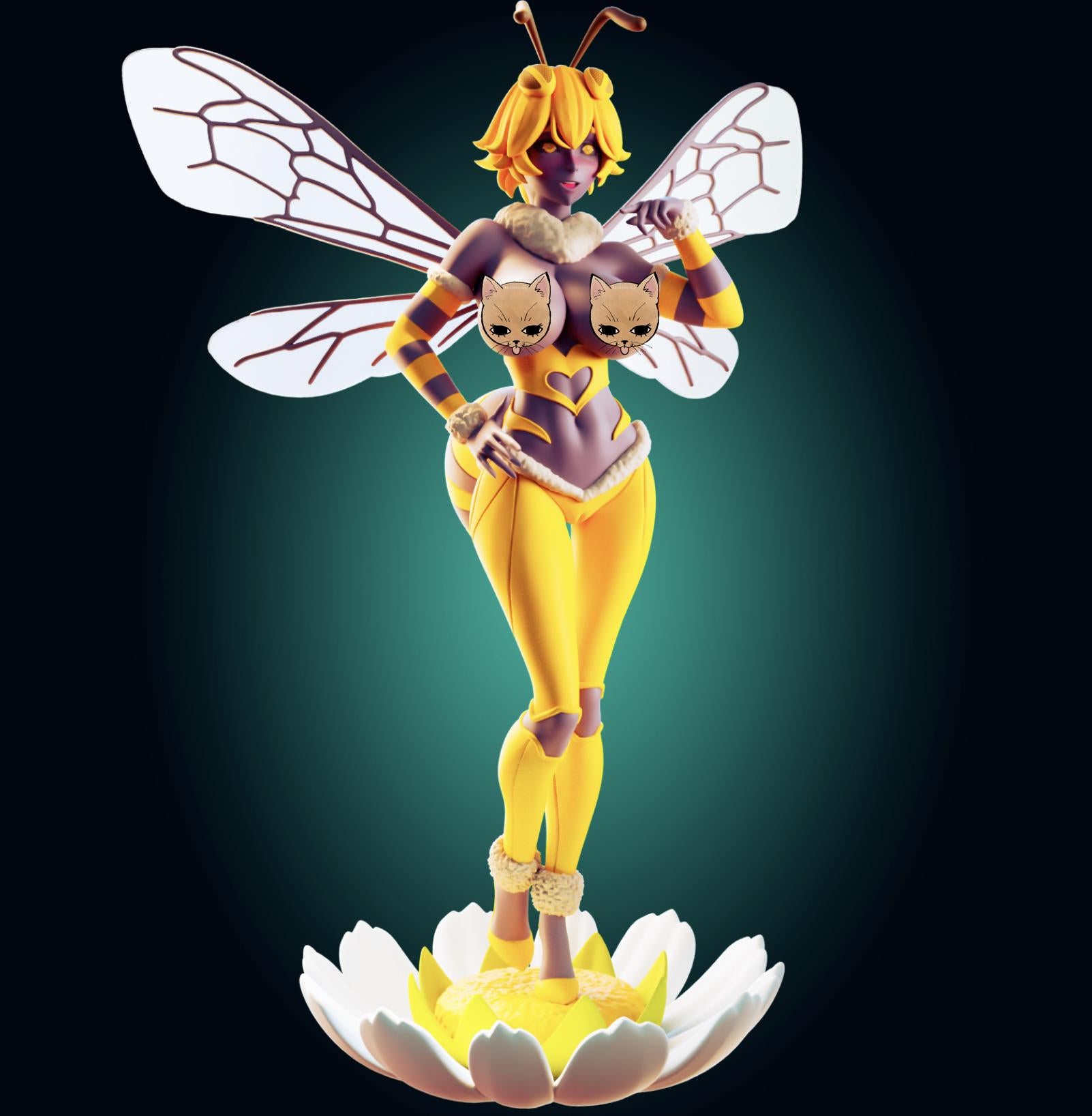 Bee Girl Waifu Model Kit | 3D Resin Printed Figurine | Officer Rhu