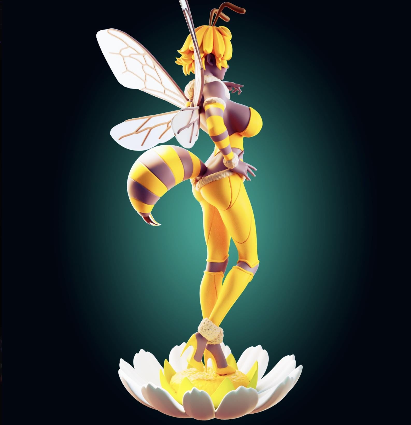Bee Girl Waifu Model Kit | 3D Resin Printed Figurine | Officer Rhu