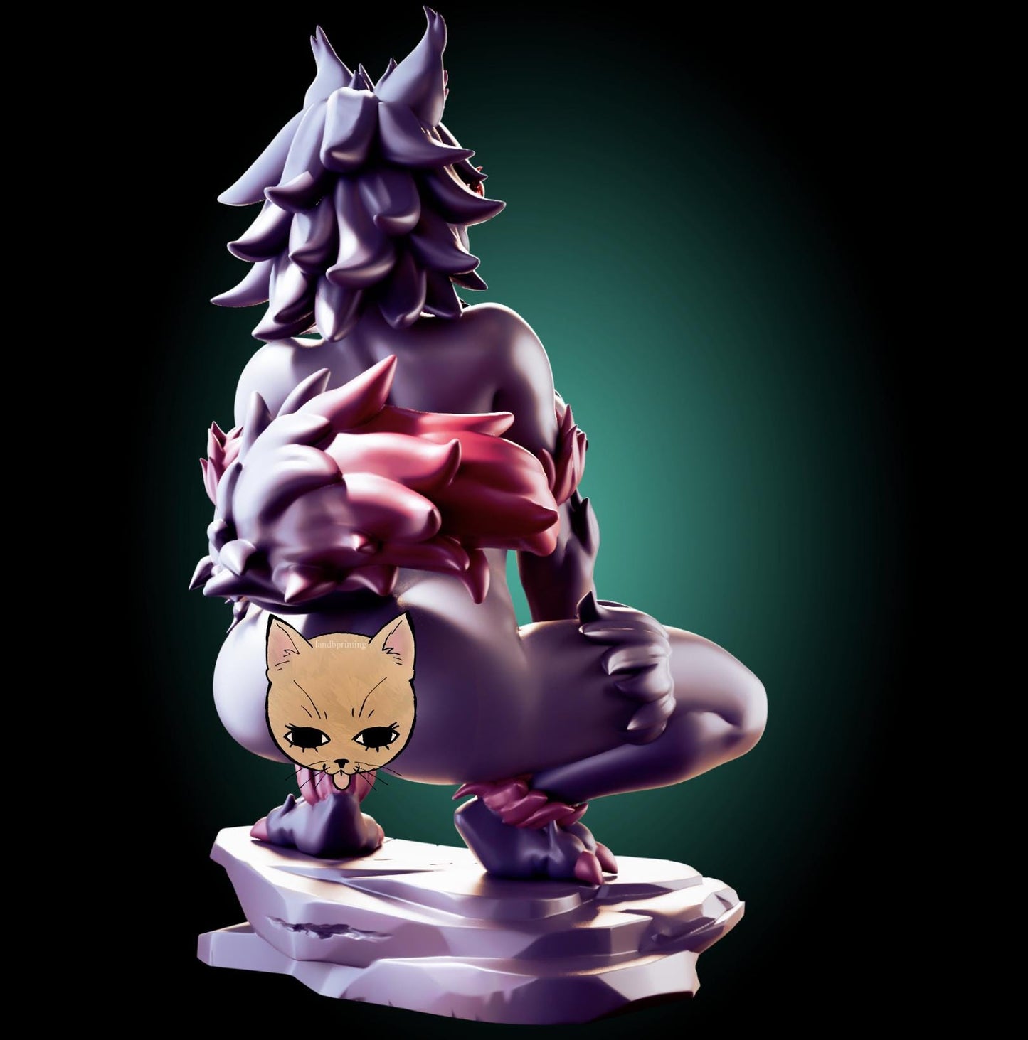 Hellhound Monster Girl Waifu Model Kit | 3D Resin Printed Figurine | Officer Rhu