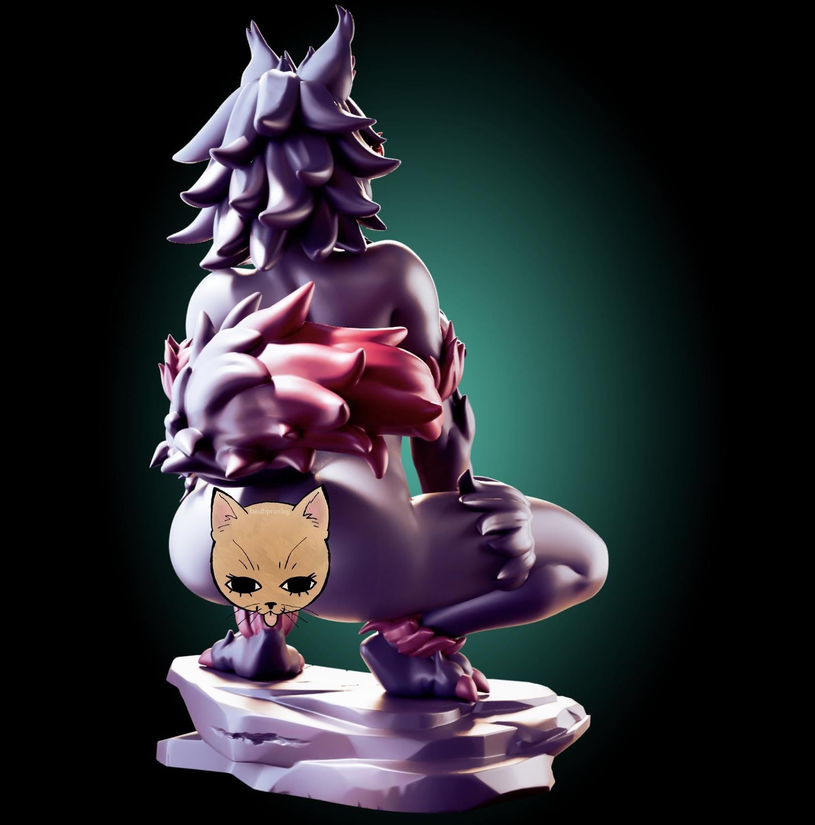 Hellhound Monster Girl Waifu Model Kit | 3D Resin Printed Figurine | Officer Rhu