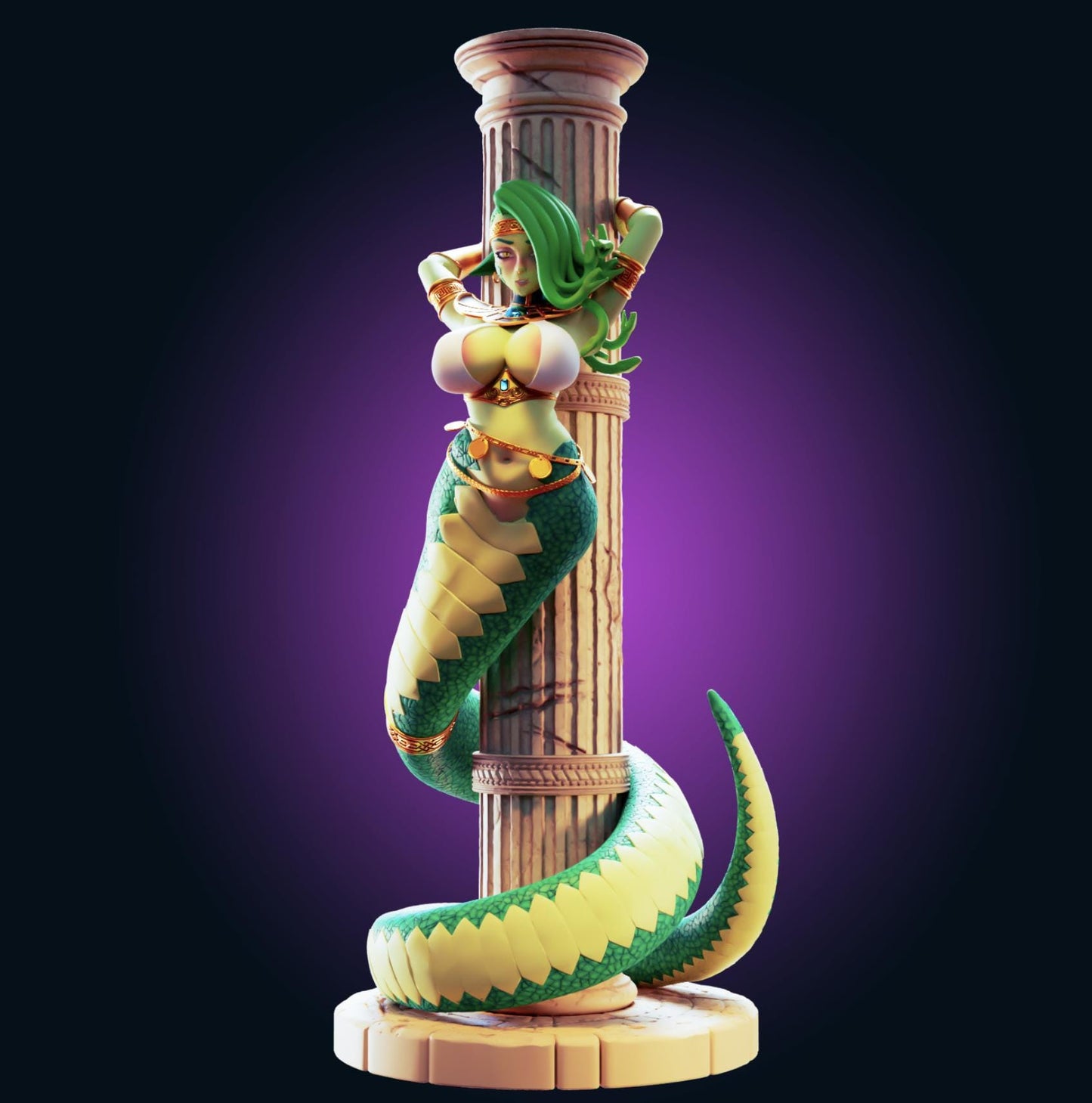 Medusa Snake Girl Model Kit | 3D Resin Printed Figurine | Officer Rhu