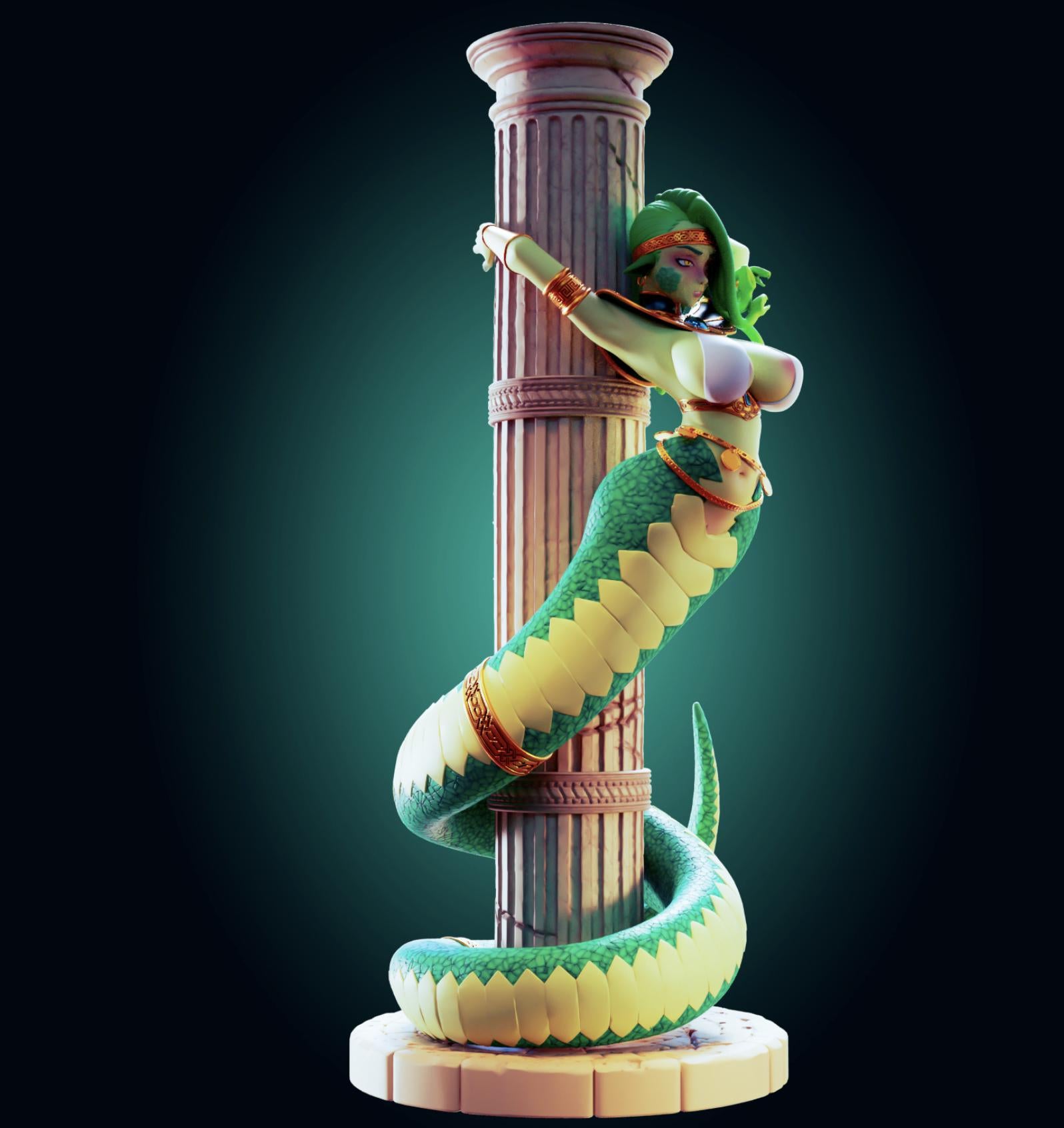 Medusa Snake Girl Model Kit | 3D Resin Printed Figurine | Officer Rhu