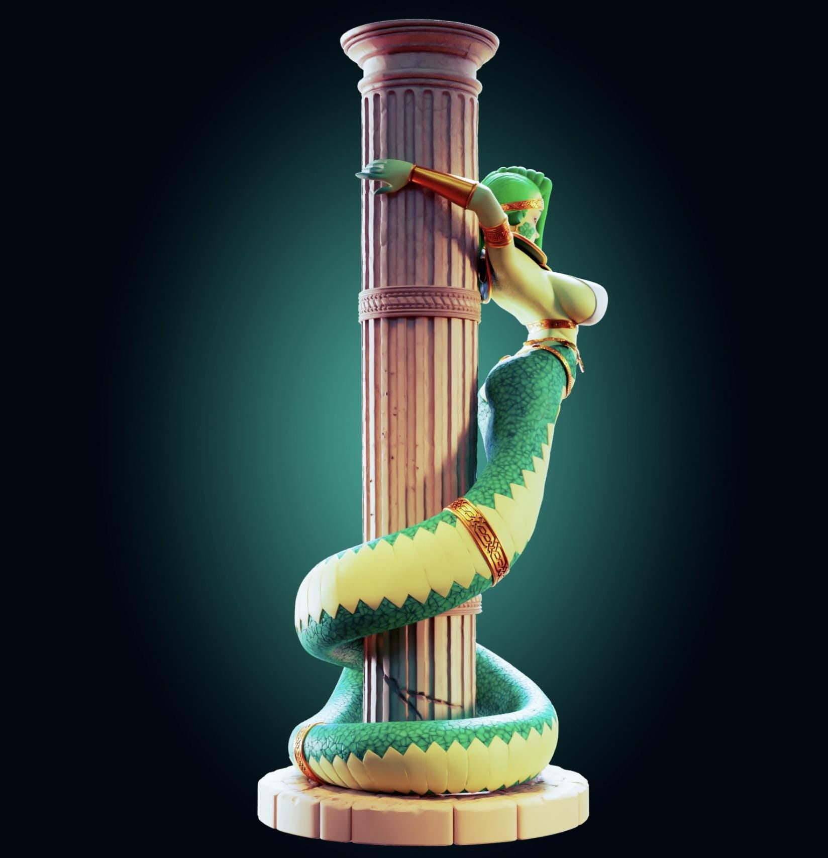 Medusa Snake Girl Model Kit | 3D Resin Printed Figurine | Officer Rhu