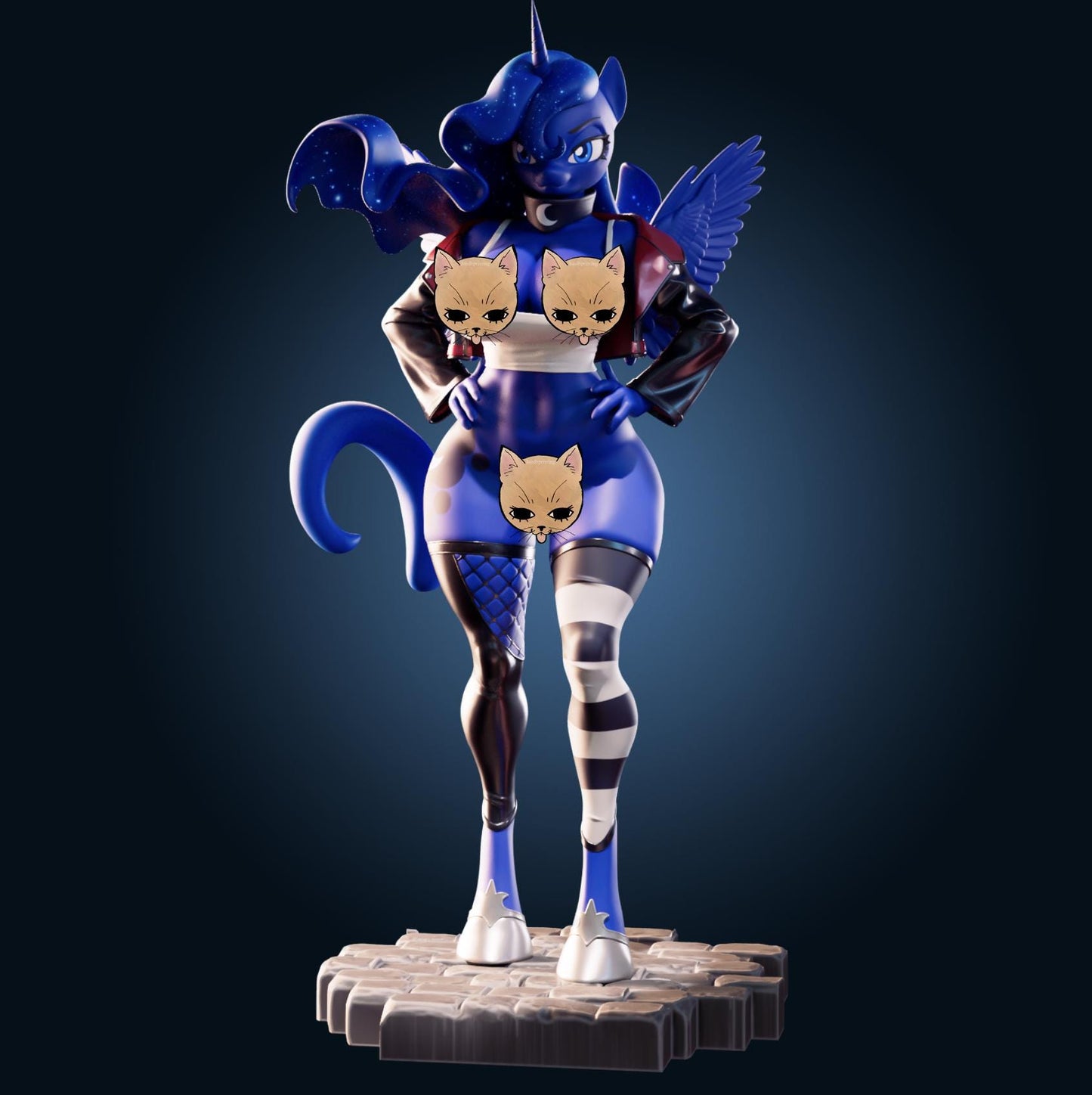 Goth Pony Girl Model Kit | 3D Resin Printed Figurine | Officer Rhu