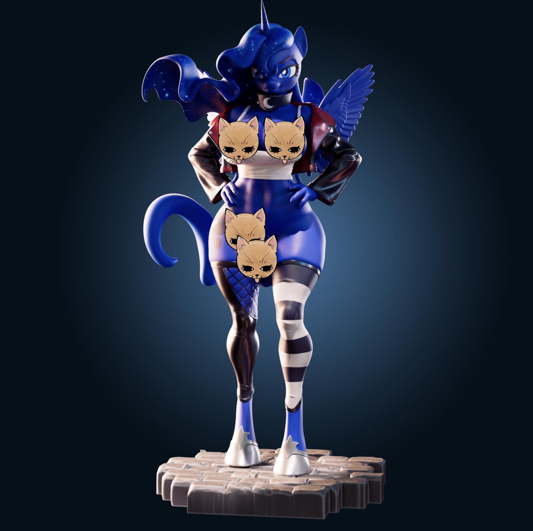 Goth Pony Girl Model Kit | 3D Resin Printed Figurine | Officer Rhu