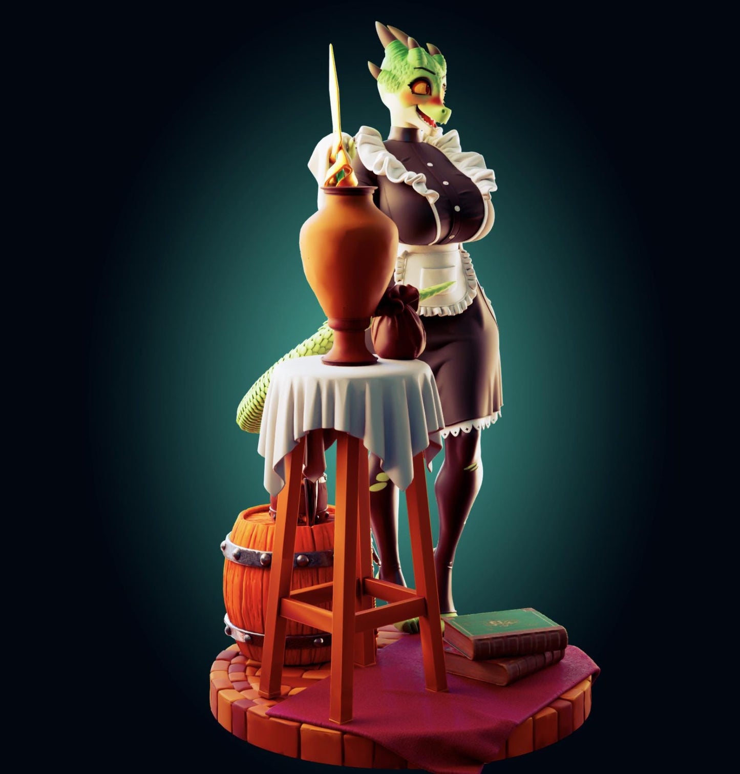 Dragon Maid Model Kit | 3D Resin Printed Figurine | Officer Rhu