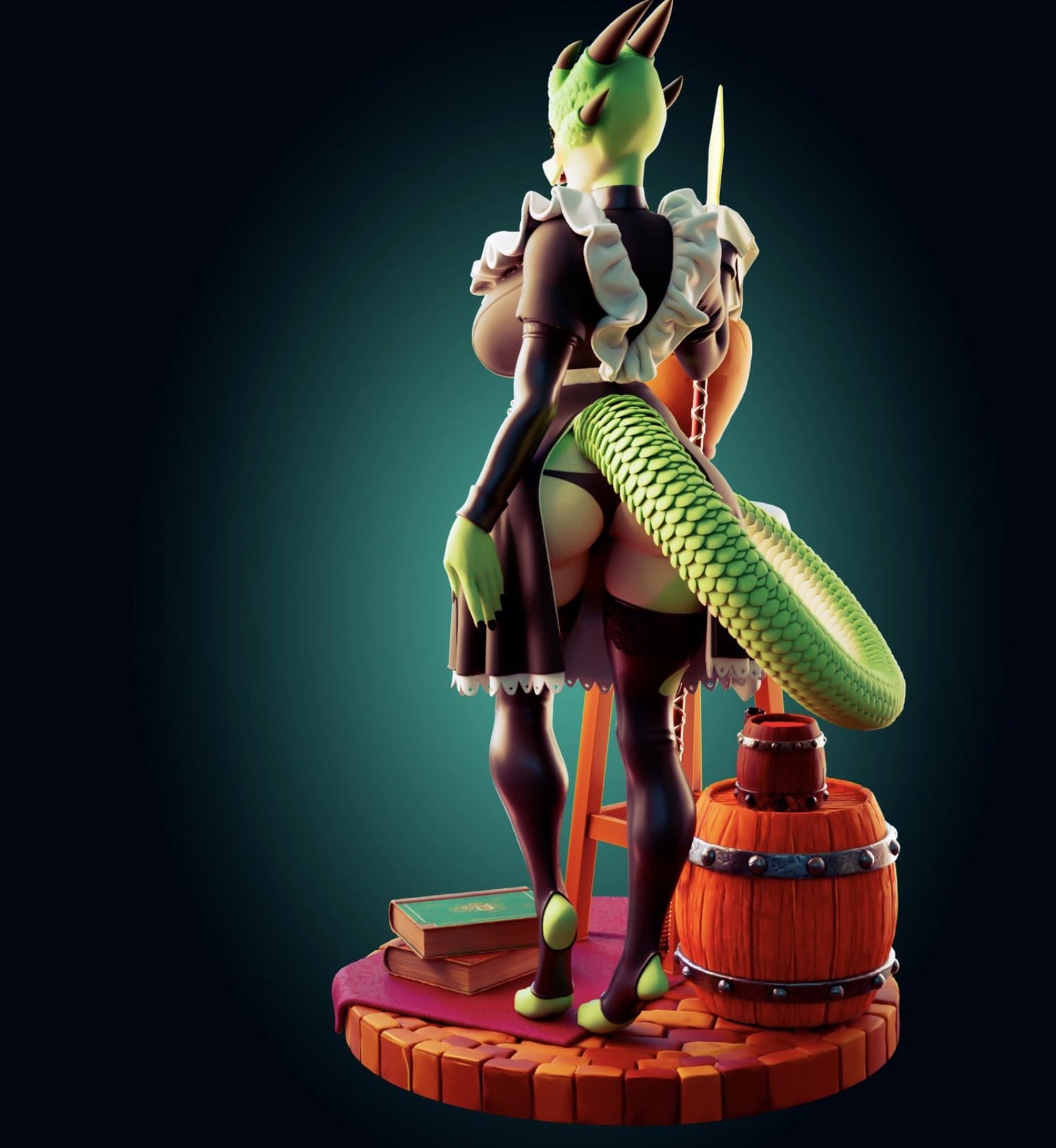 Dragon Maid Model Kit | 3D Resin Printed Figurine | Officer Rhu
