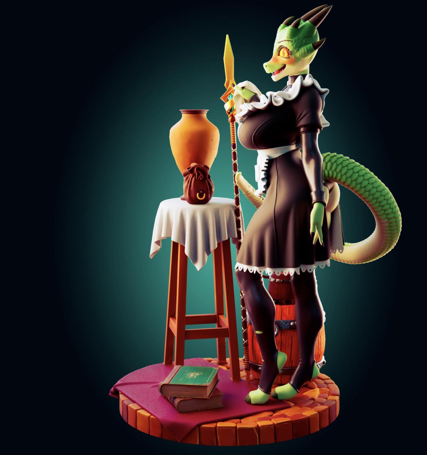Dragon Maid Model Kit | 3D Resin Printed Figurine | Officer Rhu